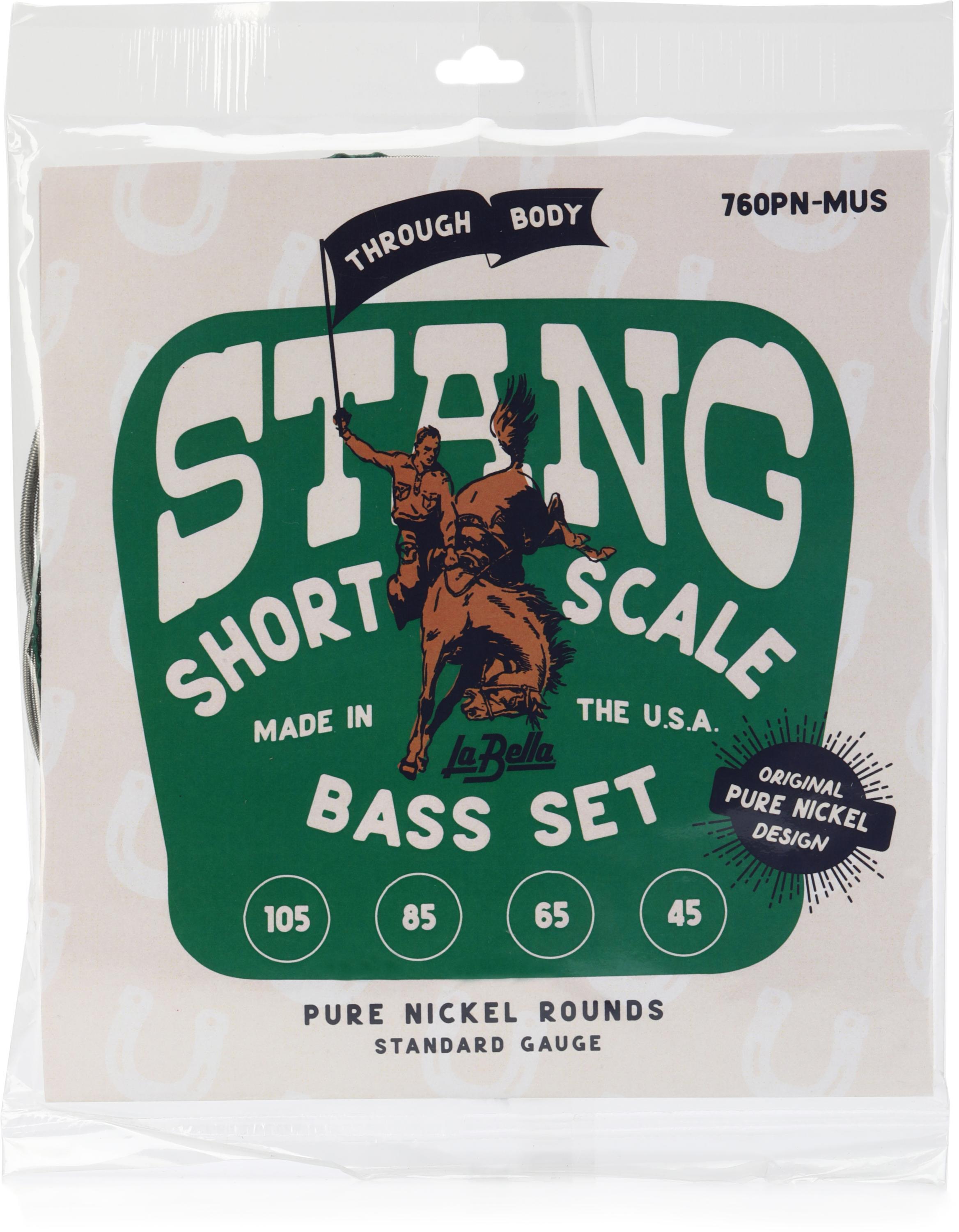Photo of La Bella 760PN-MUS Stang Pure Nickel Rounds Short-scale Bass Guitar Strings -.045-.105 Standard