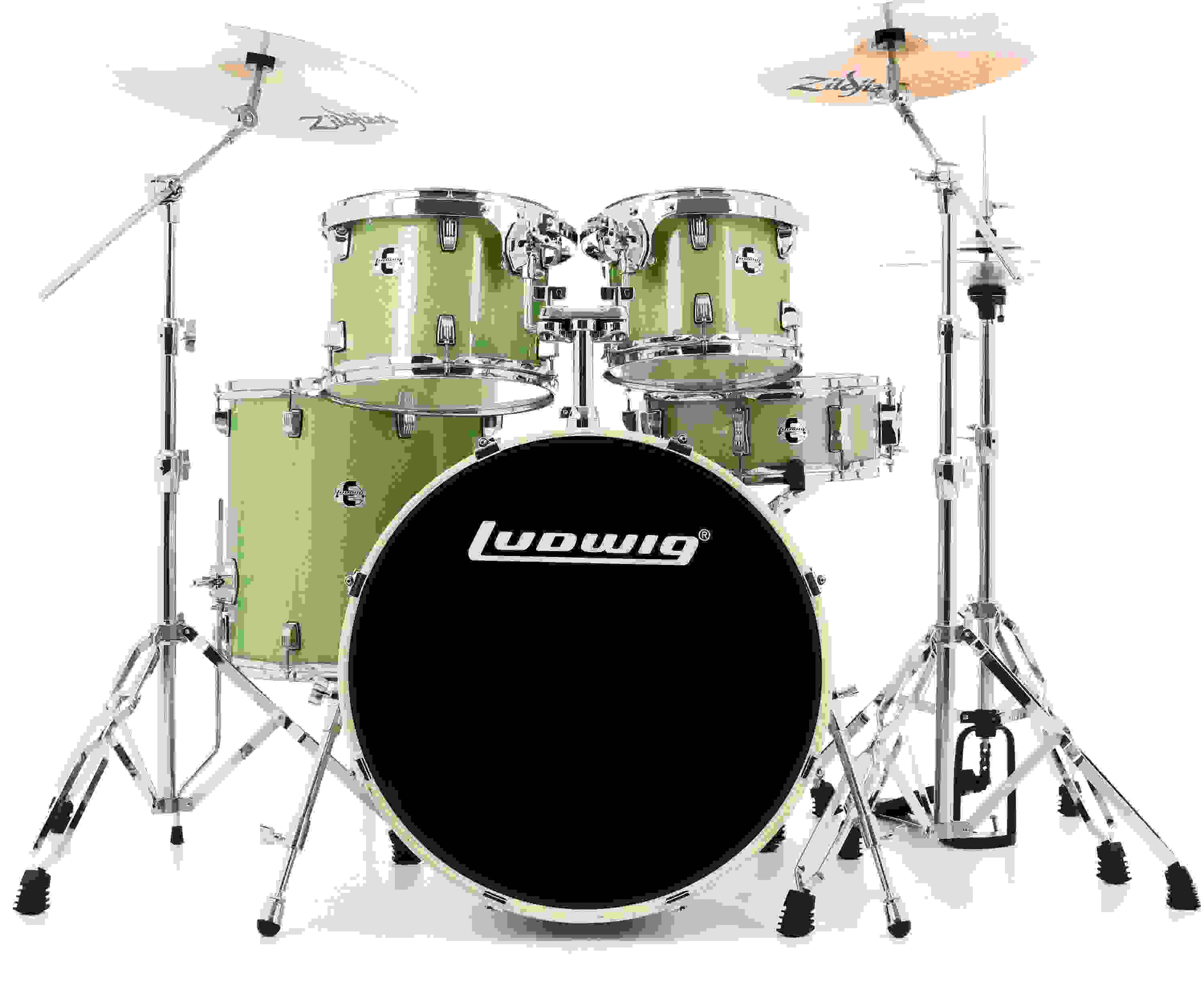 Ludwig Element Evolution 5-piece Drum Set with Zildjian Cymbals - Mint Sparkle