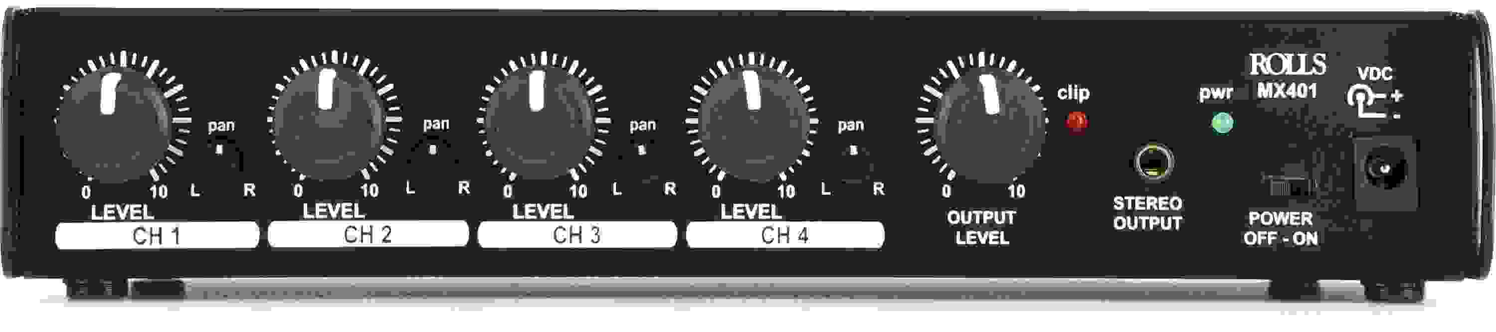 Rolls MX401 4channel XLR Mic/Line Stereo Mixer Sweetwater