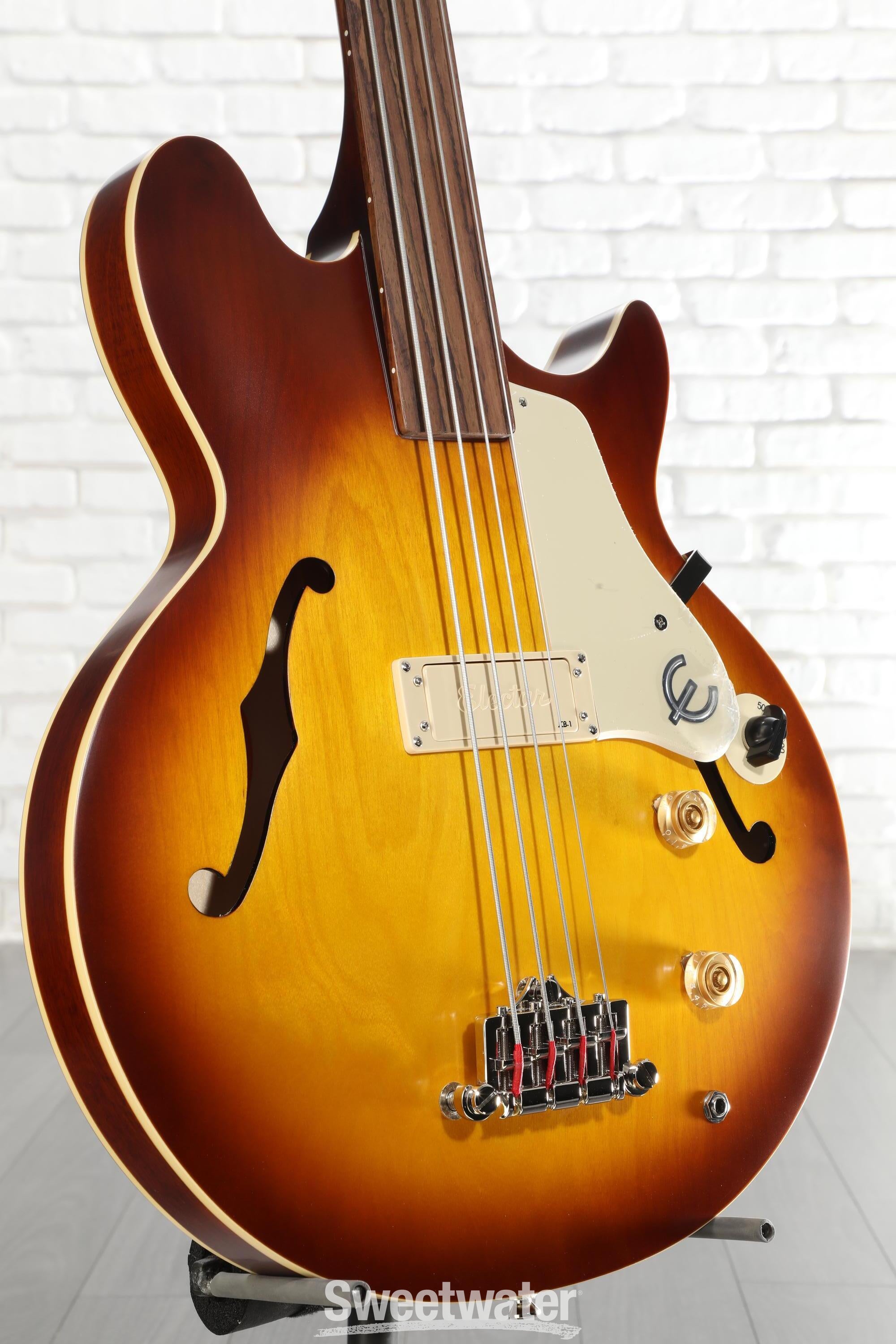 Epiphone Jack Casady Fretless Signature Bass Guitar - Aged Royal