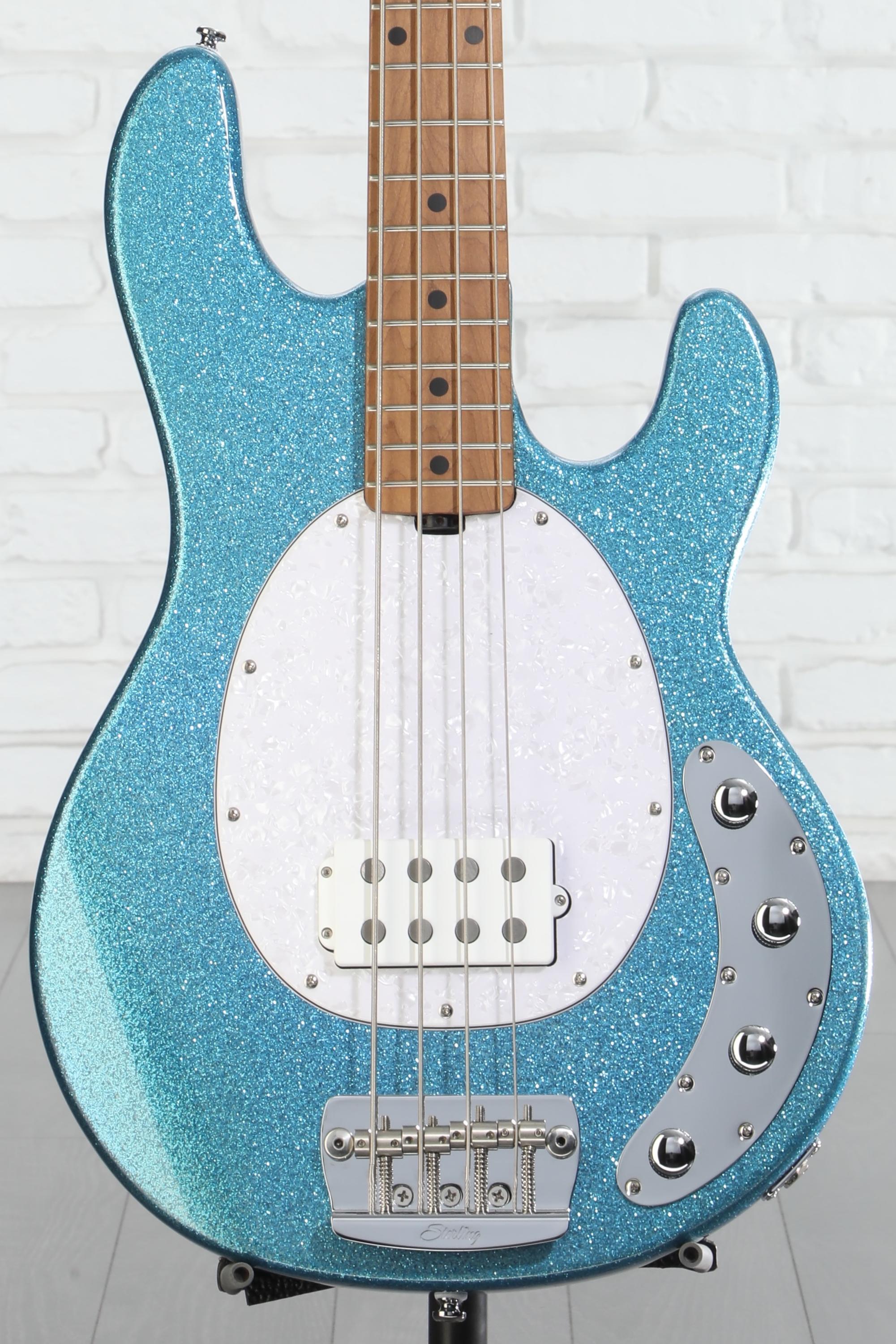 ギター Sterling Sterling by Music Man StingRay RAY34 Sparkle Bass Blue