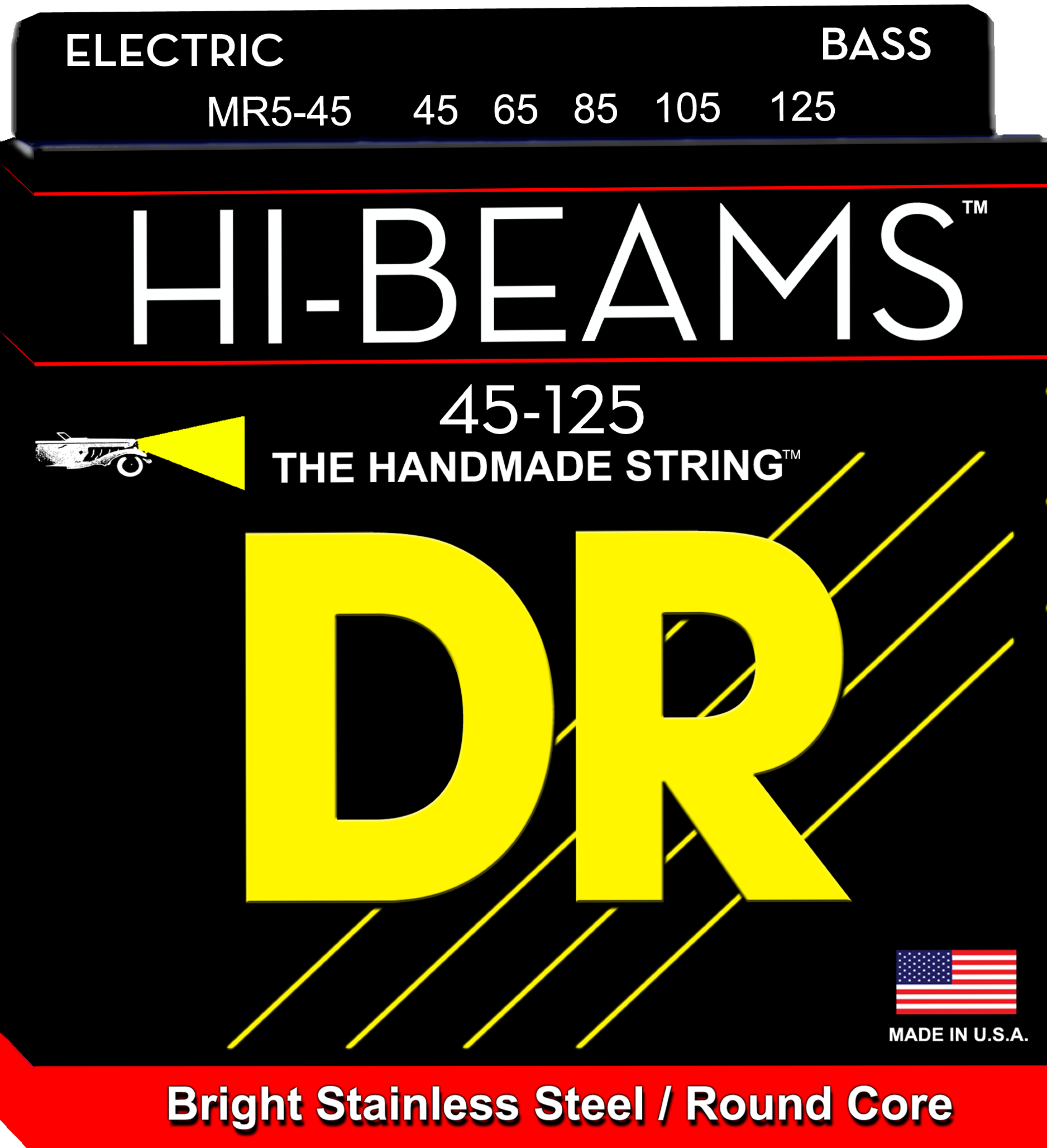 DR Strings MR5-45 Hi-Beam Stainless Steel Bass Guitar
