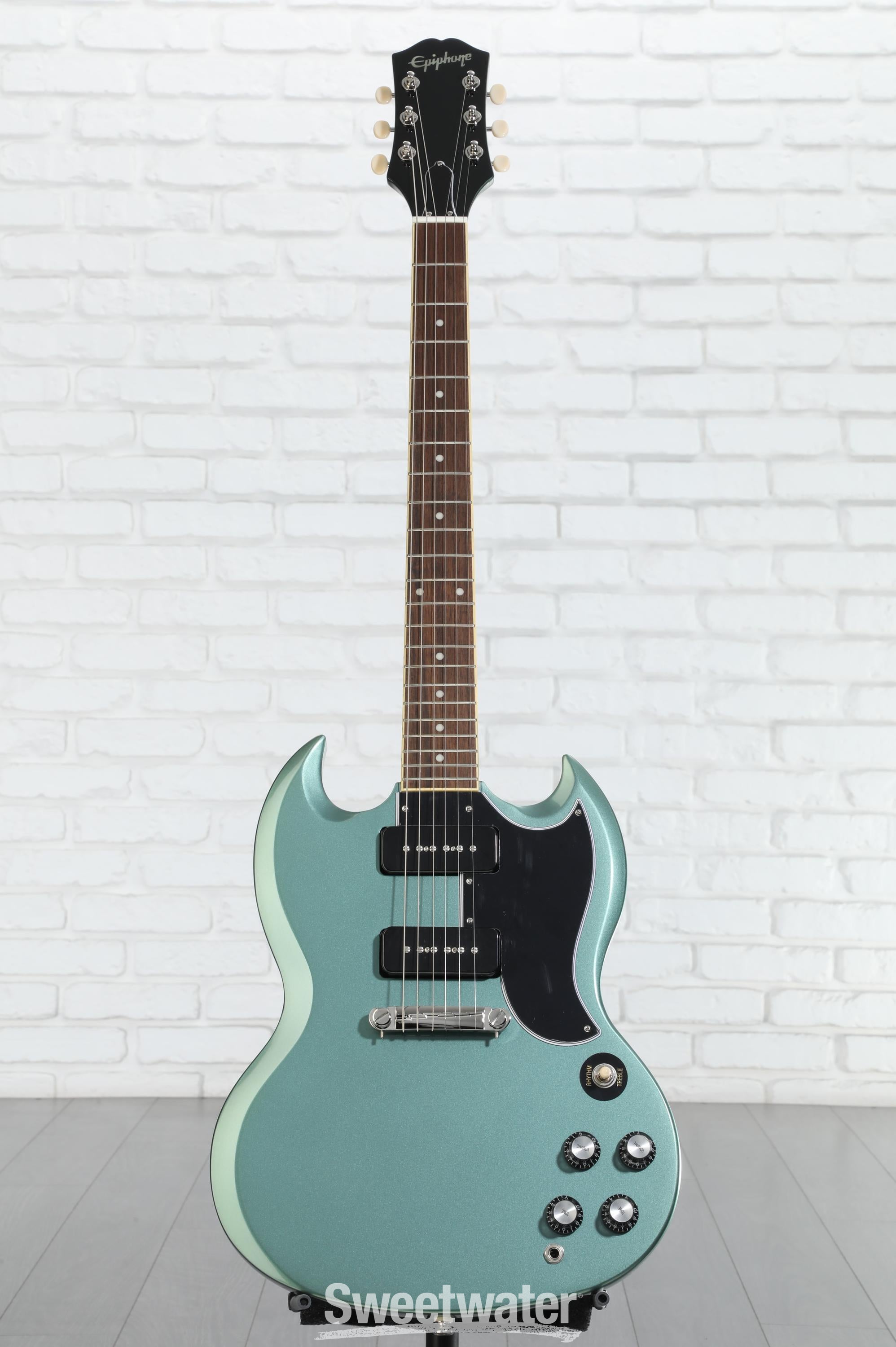 Epiphone SG ペルハムブルー Amazon.com: Epiphone SG Special P90, Faded Pelham Blue