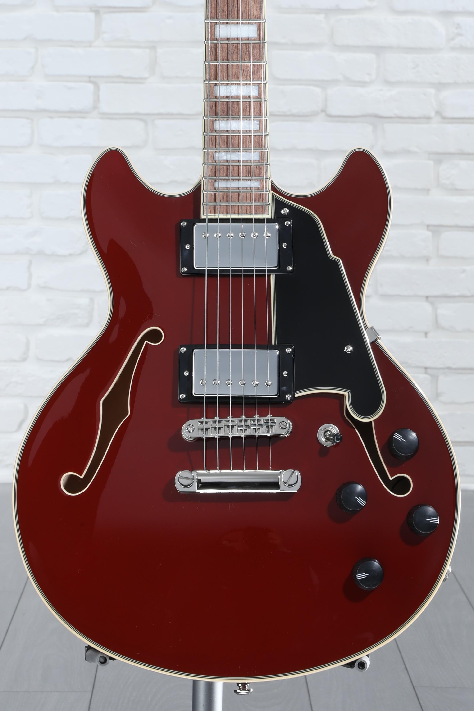 D'Angelico Premier Mini DC Electric Guitar - Burnt Red with