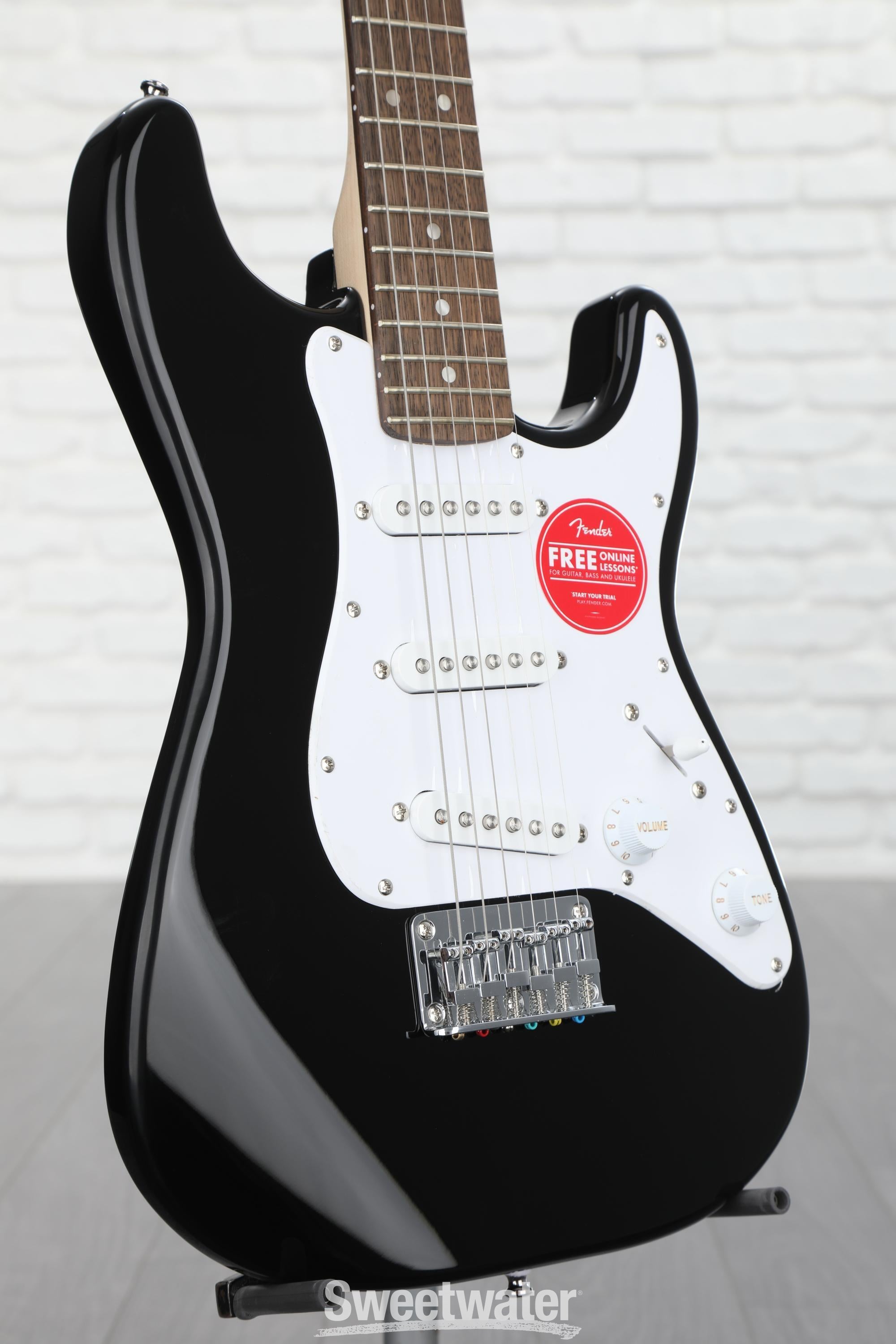 Squier Mini Strat Electric Guitar - Black with Laurel Fingerboard