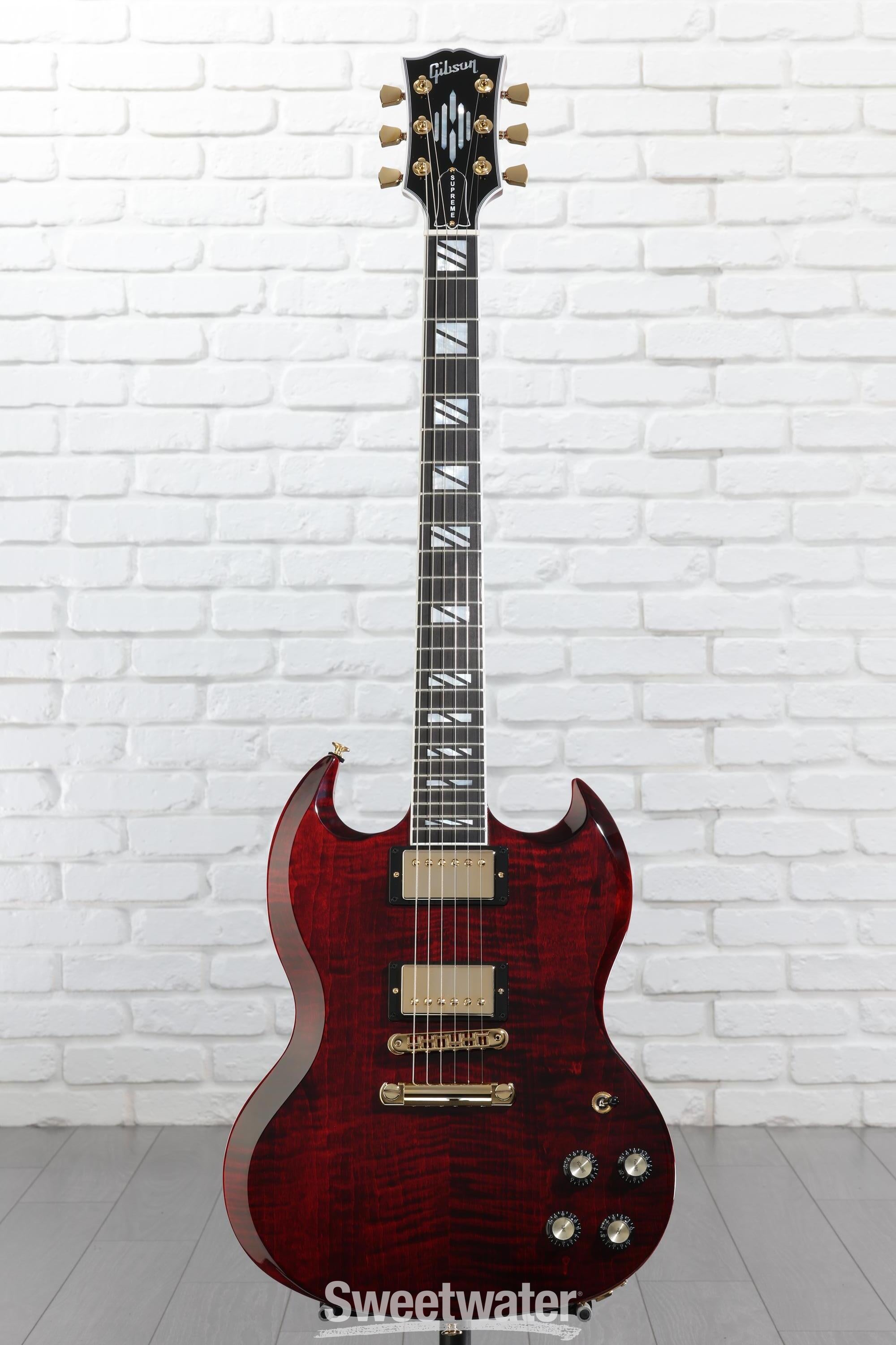 Gibson SG ワインレッド エレキギター Gibson SG Supreme Electric Guitar - Wine Red | Sweetwater