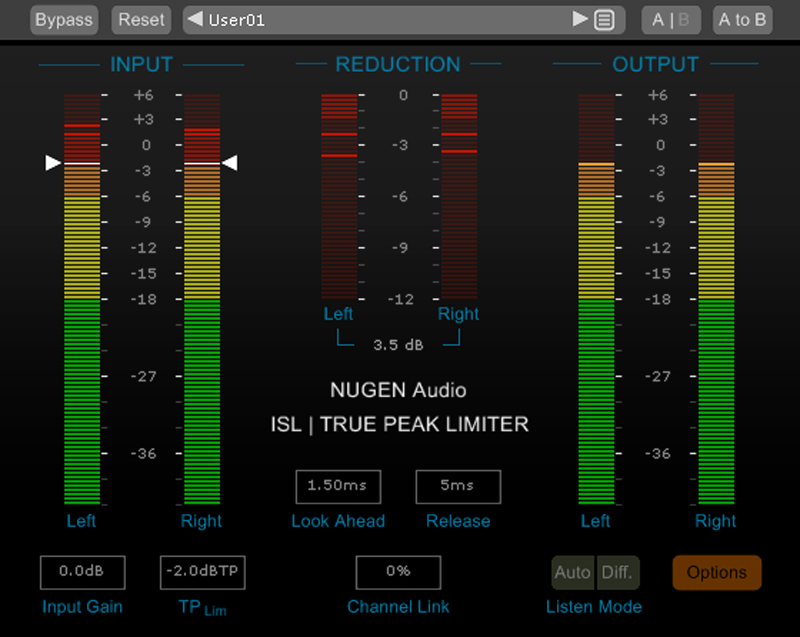 Photo of NUGEN Audio ISL 2 Real-time True Peak Limiter Plug-in