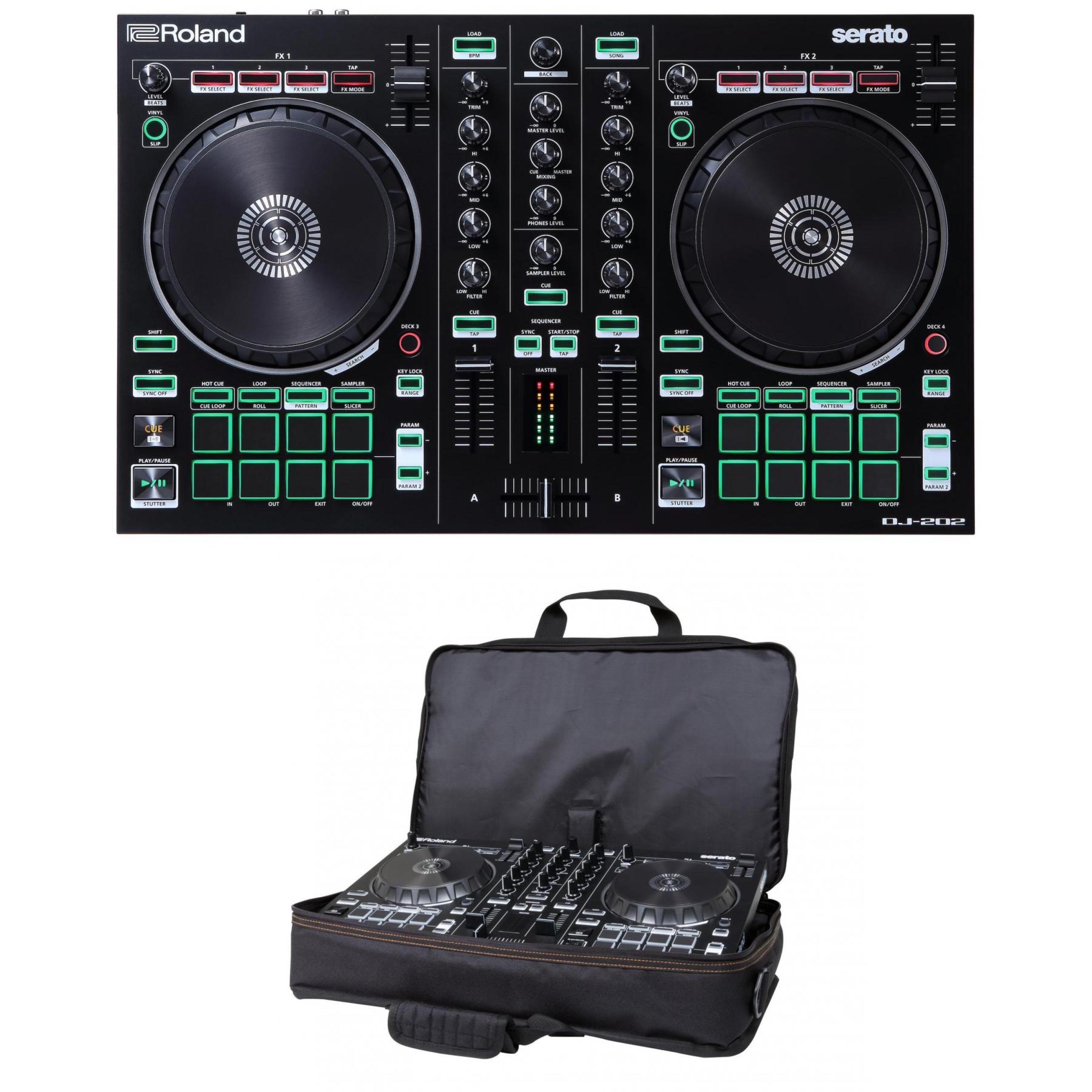 Roland DJ-202 4-deck Serato DJ Controller with Drum Machine with