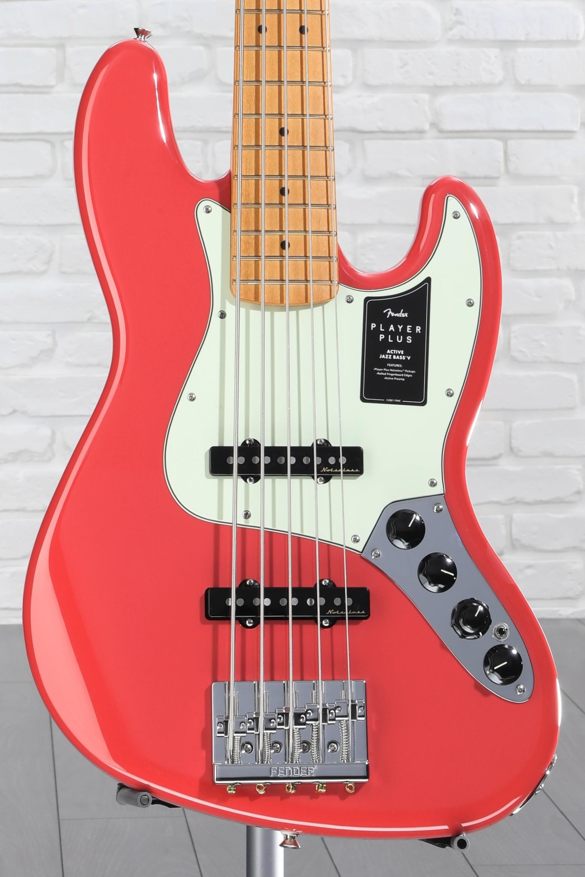 Fender Player Plus Active Jazz Bass V - Fiesta Red with Maple Fingerboard