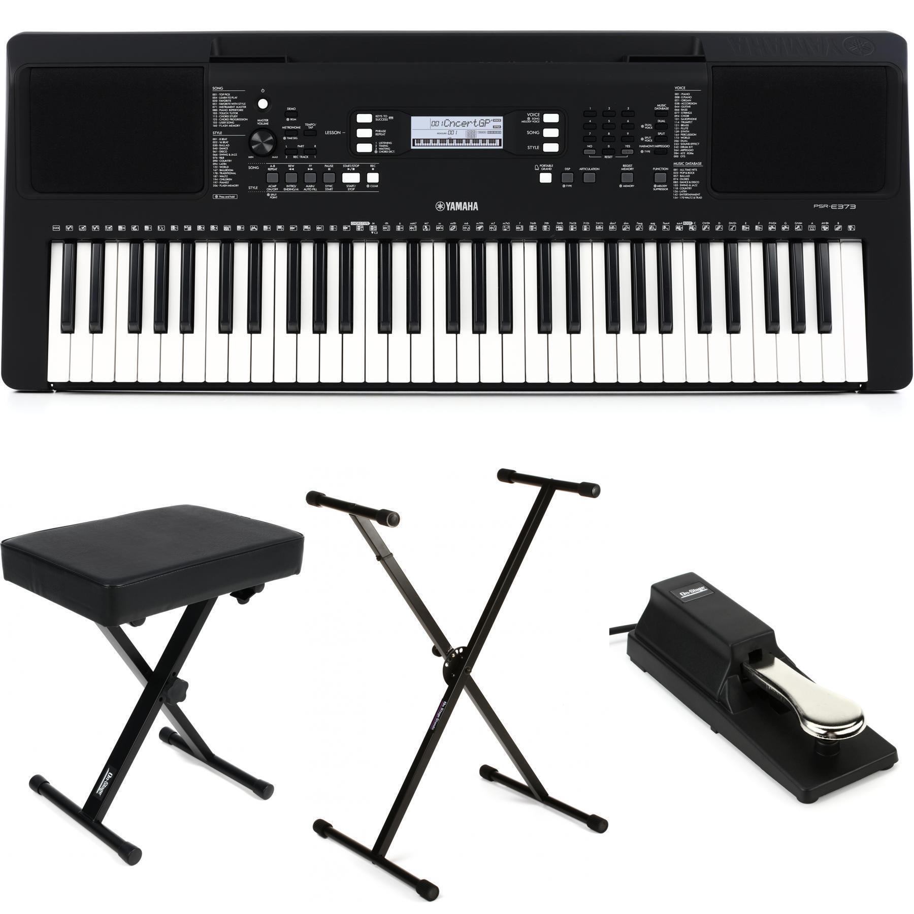 Yamaha PSRE373 61key Portable Arranger Essentials Bundle Sweetwater
