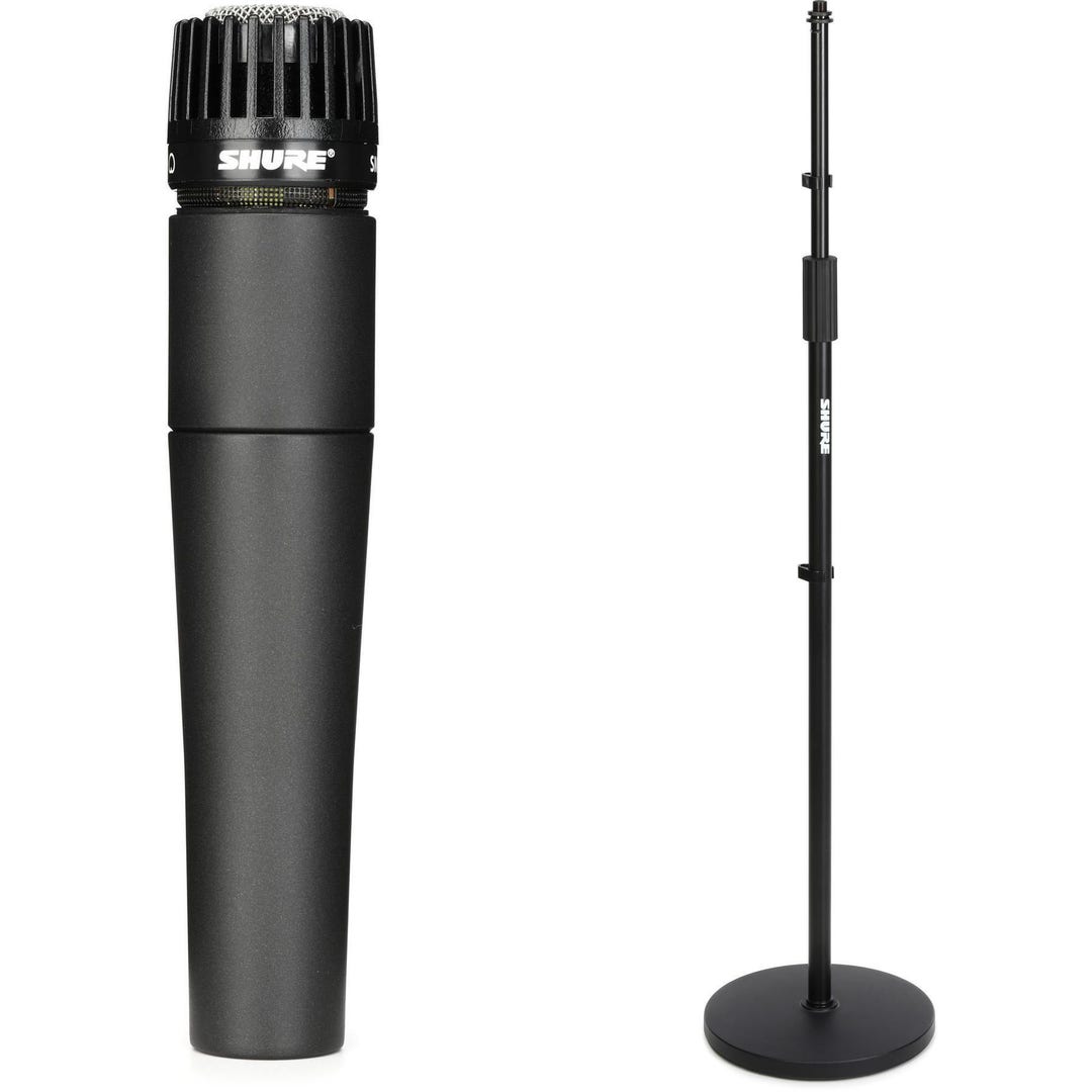 Shure SM57 Cardioid Dynamic Instrument Microphone with 10