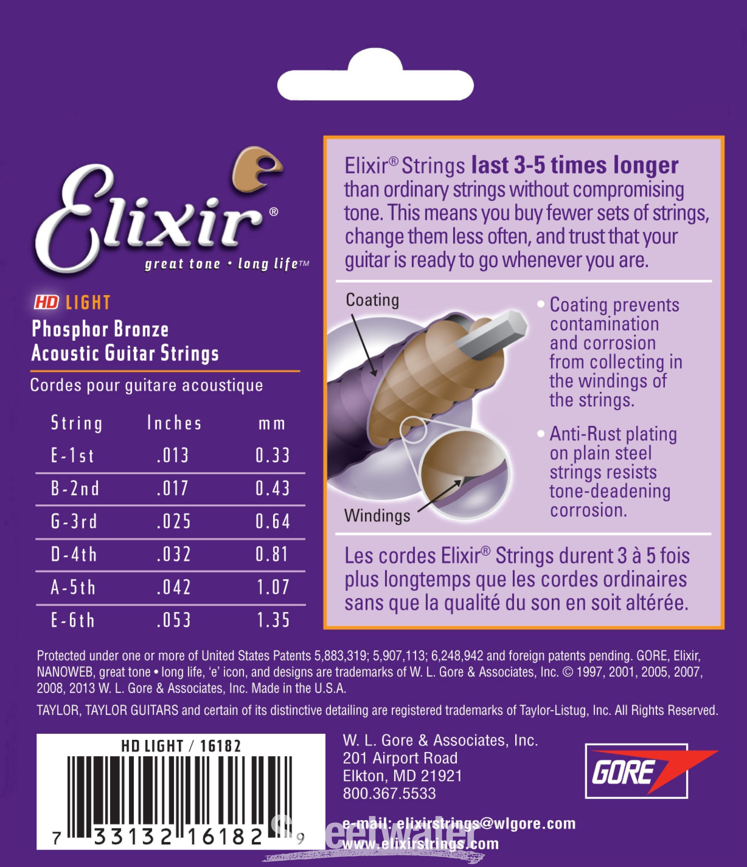 Elixir Strings 16182 Nanoweb Phosphor Bronze HD Acoustic Strings 4