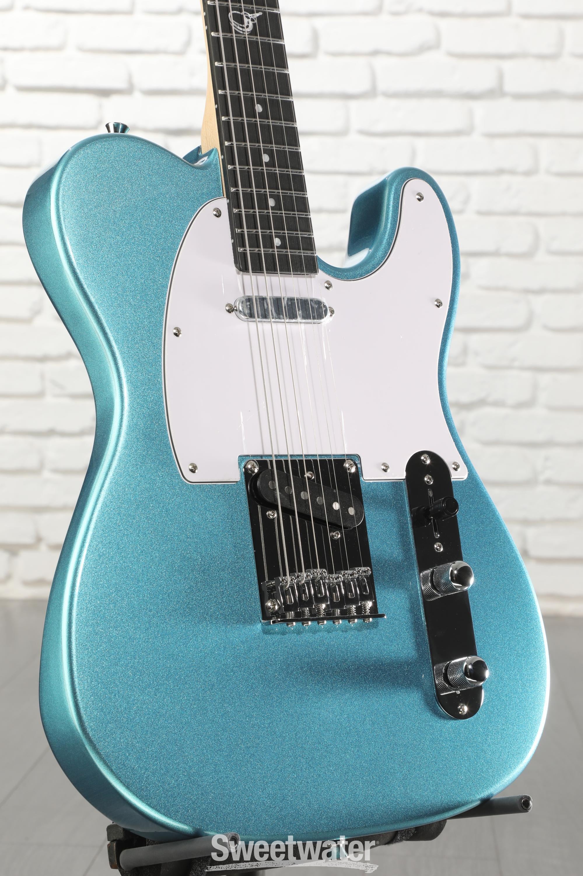 Photo of Journey Instruments OT990 Overhead Electric Texan Travel Guitar - Lake Belton Blue