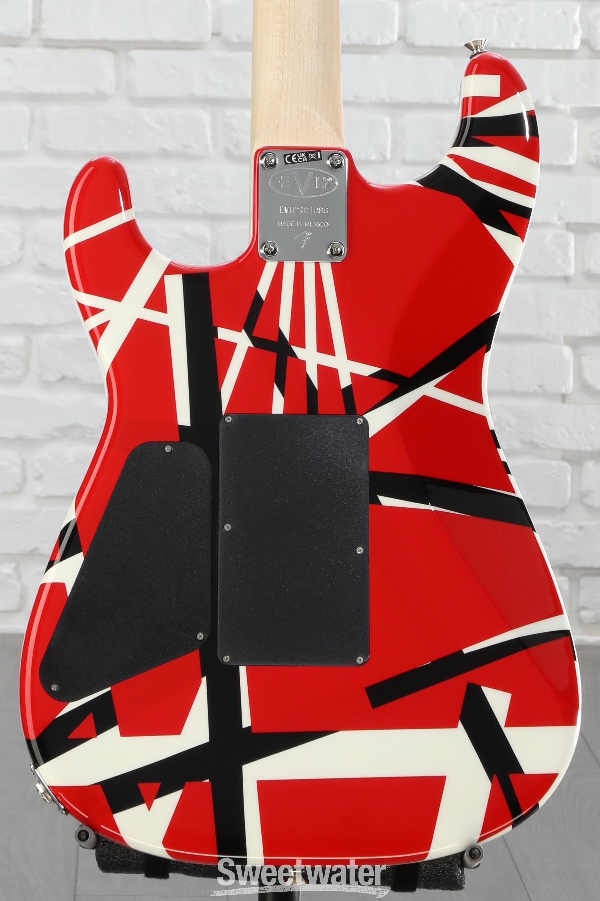 EVH Striped Series - Red with Black and White Stripes | Sweetwater