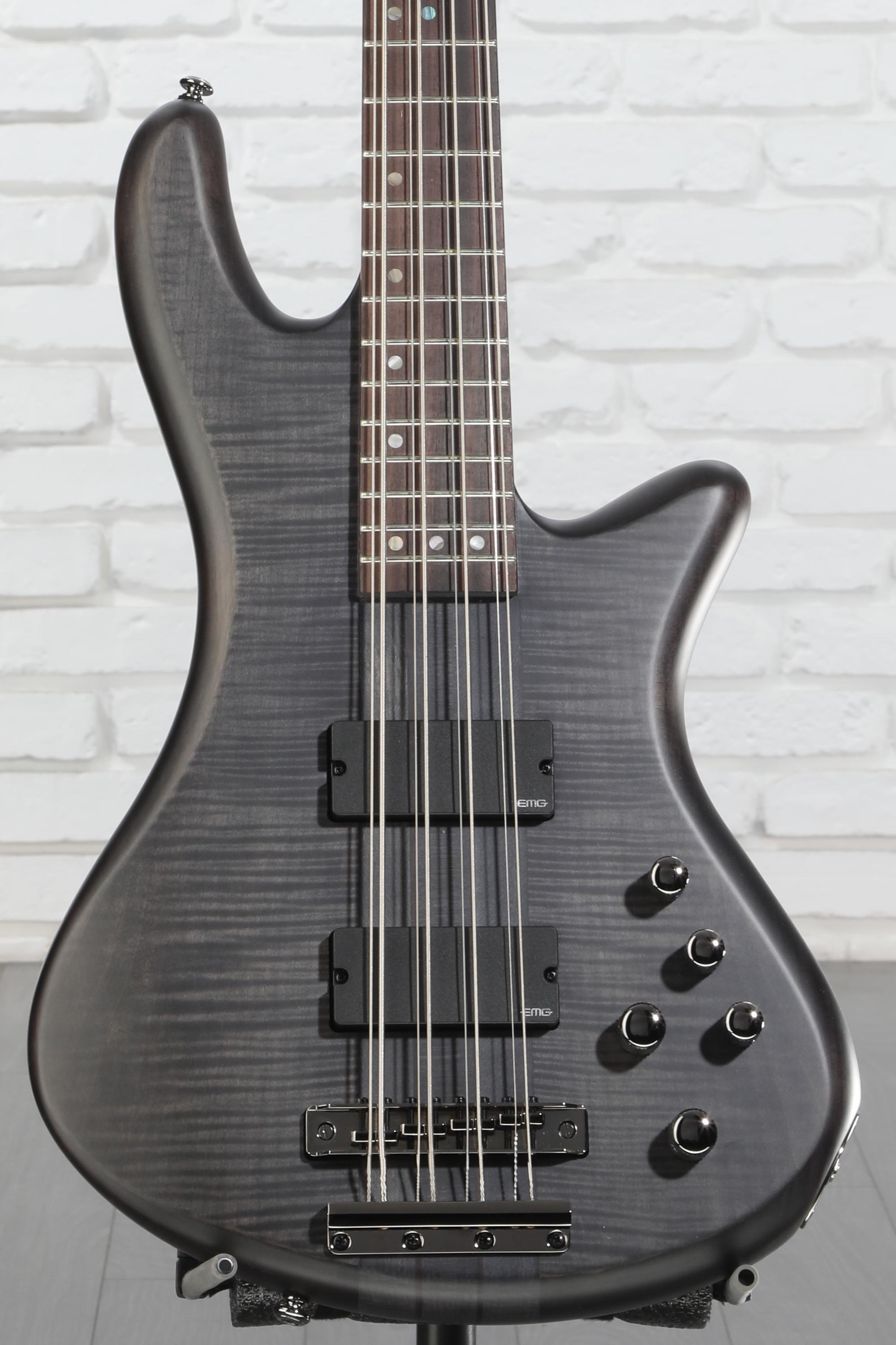 Schecter Stiletto Studio-8 Bass Guitar - See-Thru Black Satin