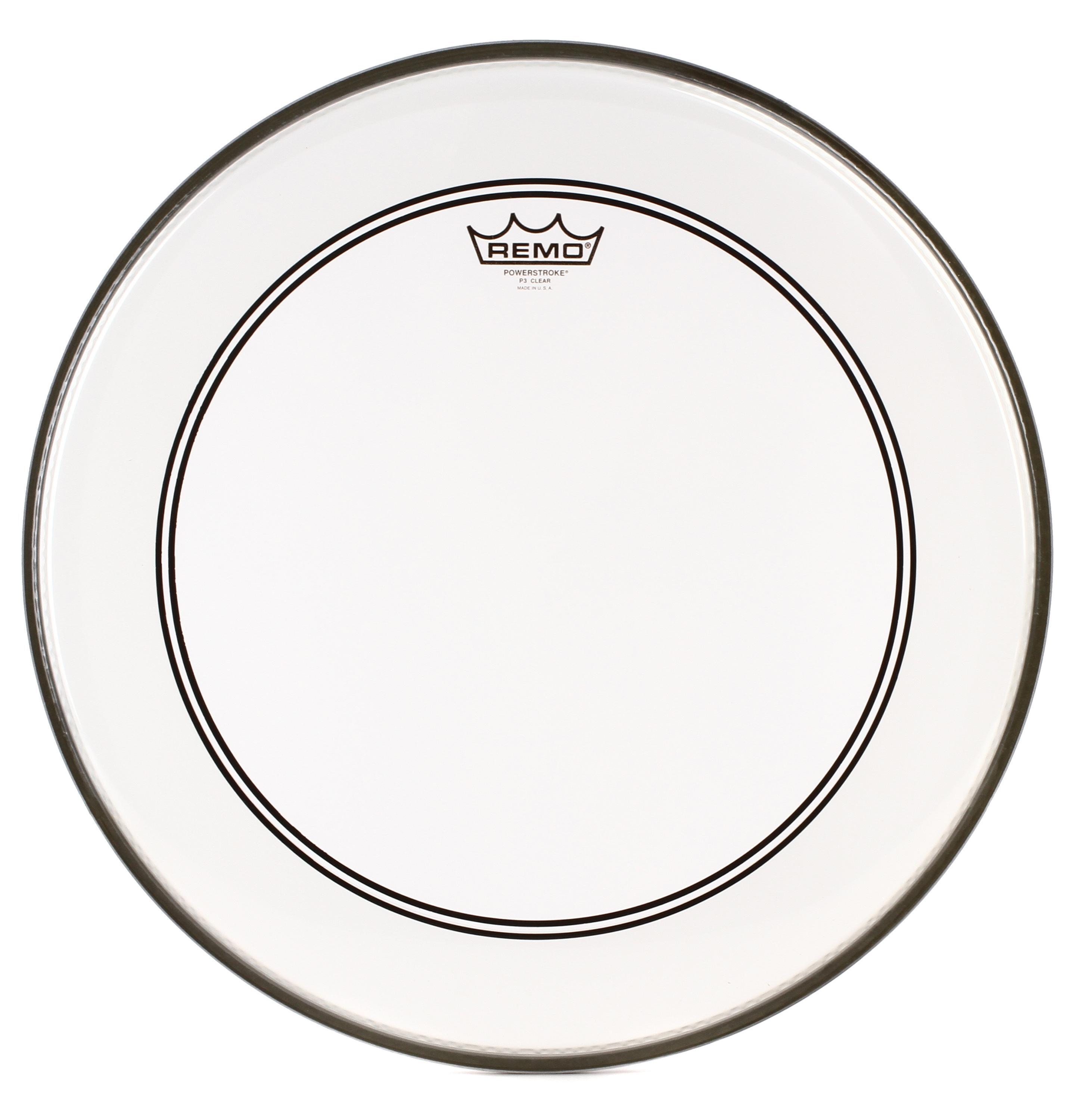 Photo of Remo Powerstroke P3 Clear Bass Drumhead - 18 inch with 2.5 inch Impact Pad
