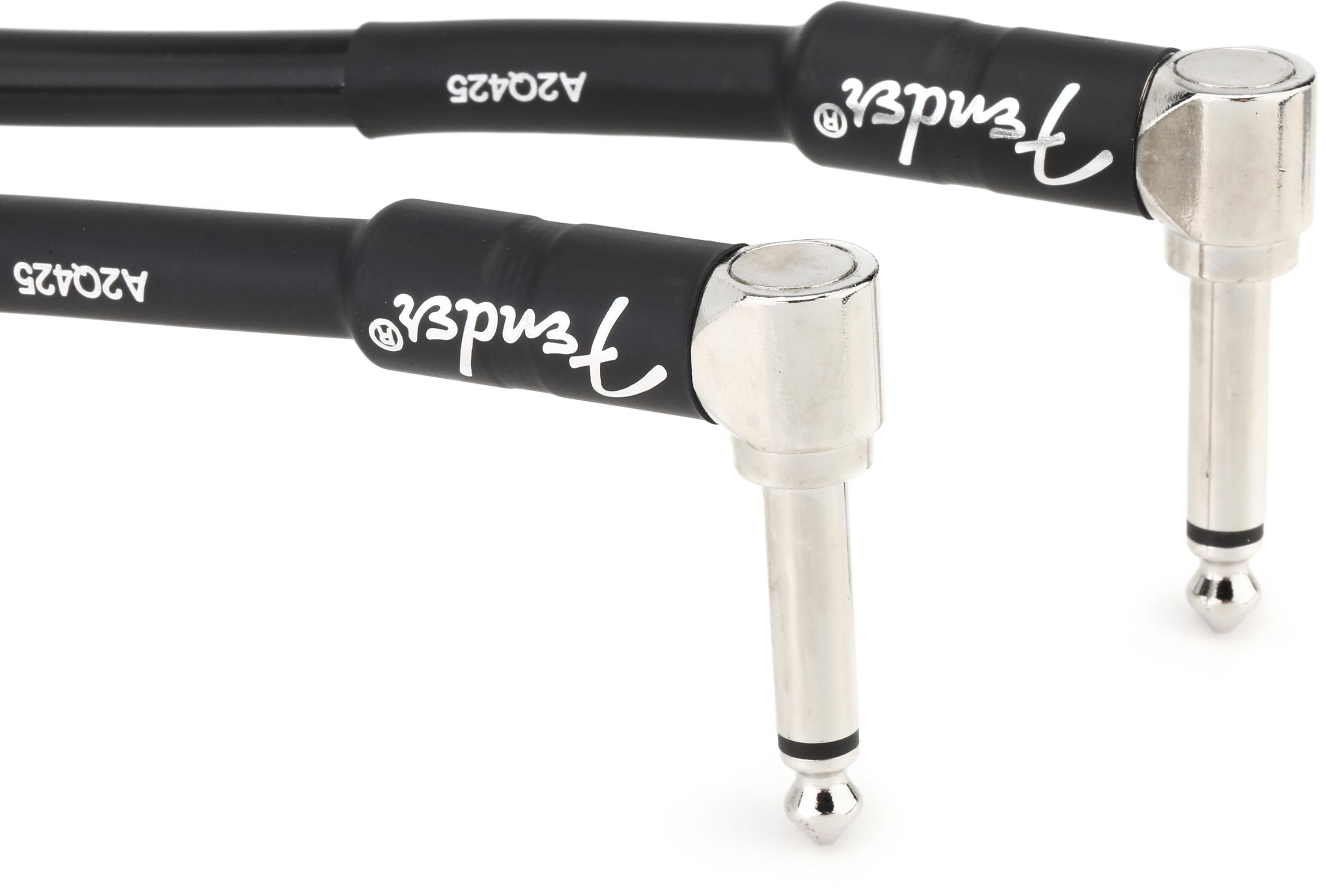 Photo of Fender Professional Series Right Angle to Right Angle Instrument Cable - 3 foot Black