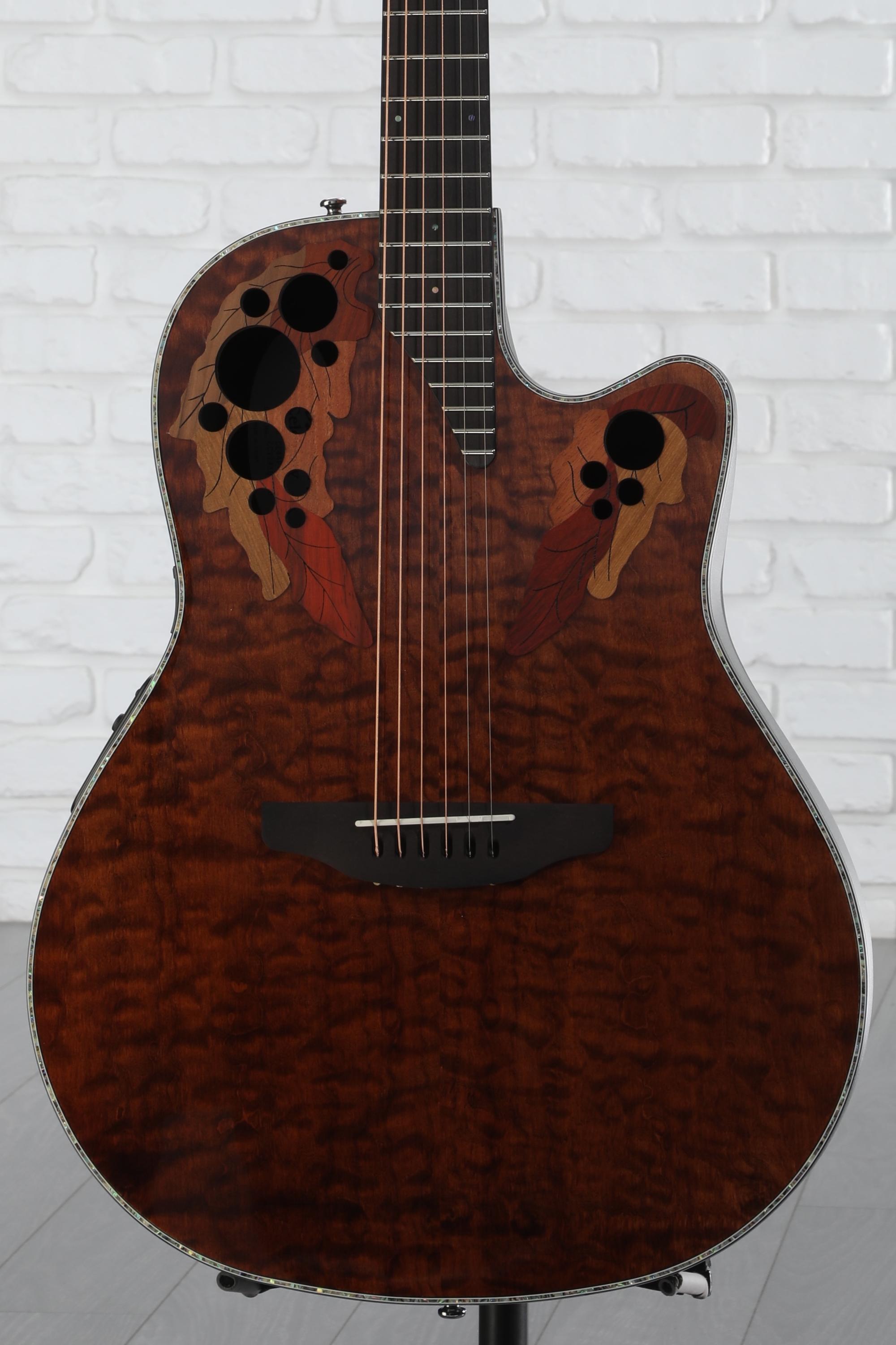 Ovation Celebrity Elite CE44 AB アダマスベージュ Amazon.com: Ovation Celebrity Elite Plus Quilted Maple Top