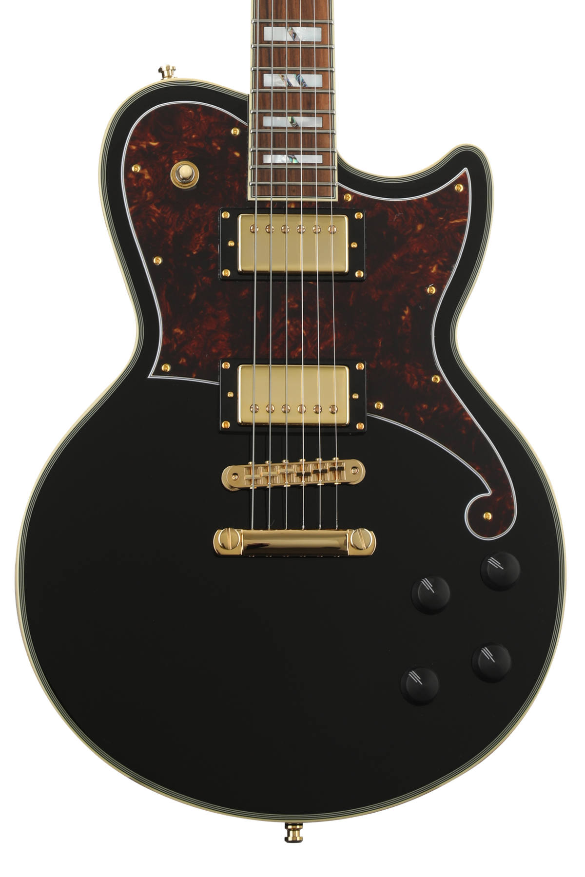 D'Angelico Deluxe Atlantic Electric Guitar - Black | Sweetwater
