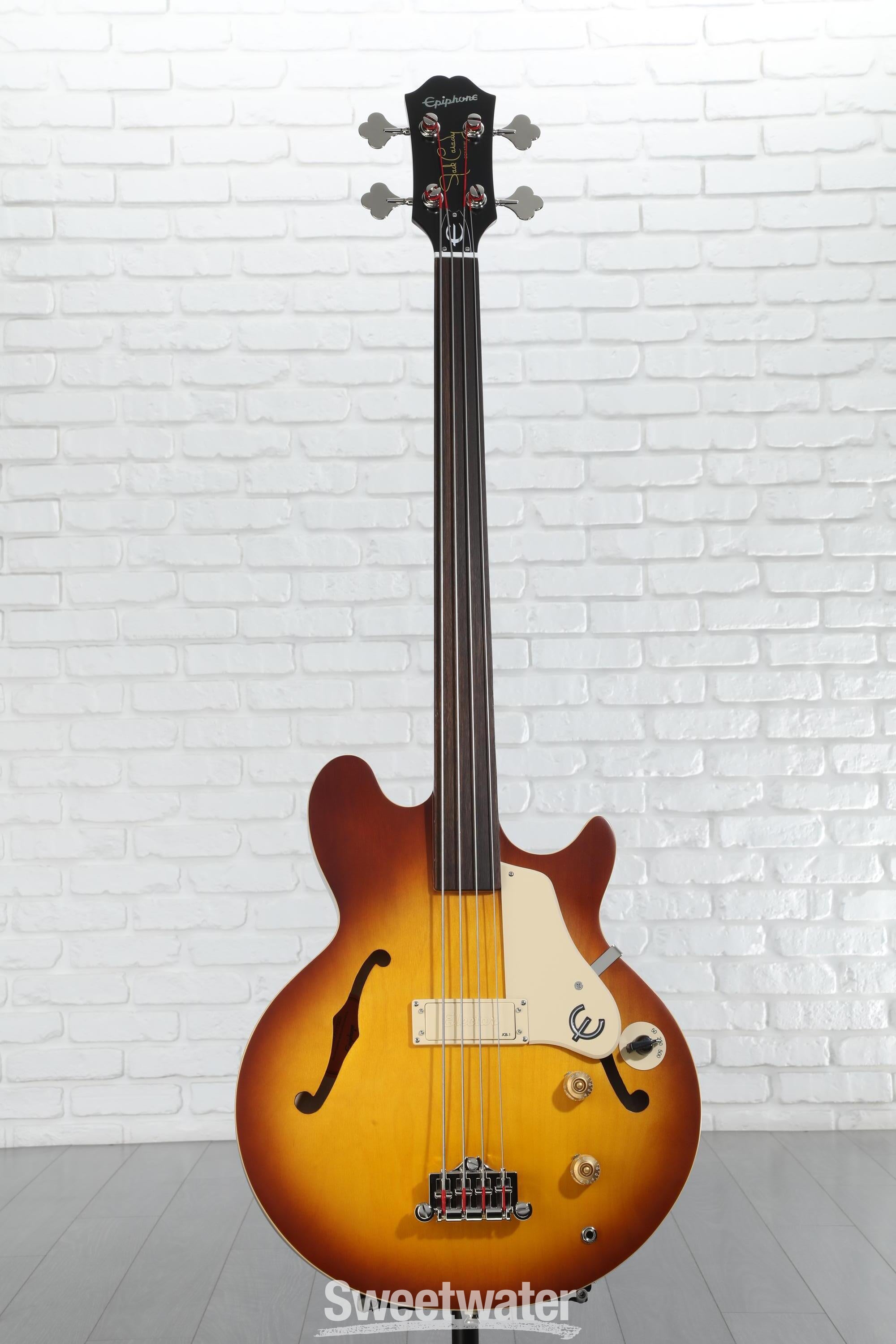 Epiphone Jack Casady Fretless Signature Bass Guitar - Aged