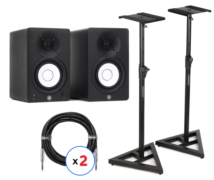 Yamaha HS3 3.5-inch Powered Studio Monitor Pair with Stands and