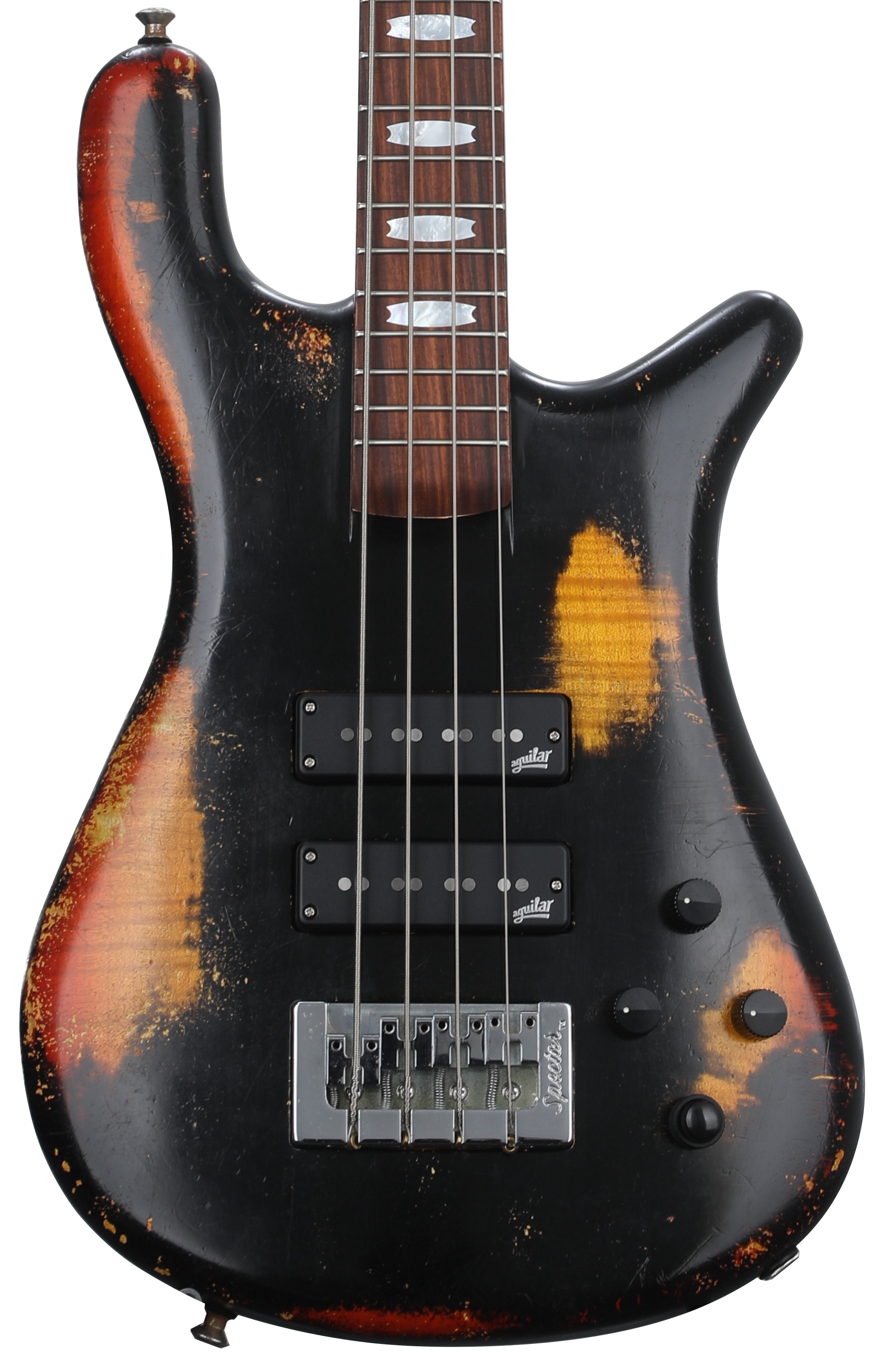 Spector USA NS-2 Kelly's Relic Bass Guitar - Black over Spector USA NS-2 Kelly's Relic Bass Guitar - Black over