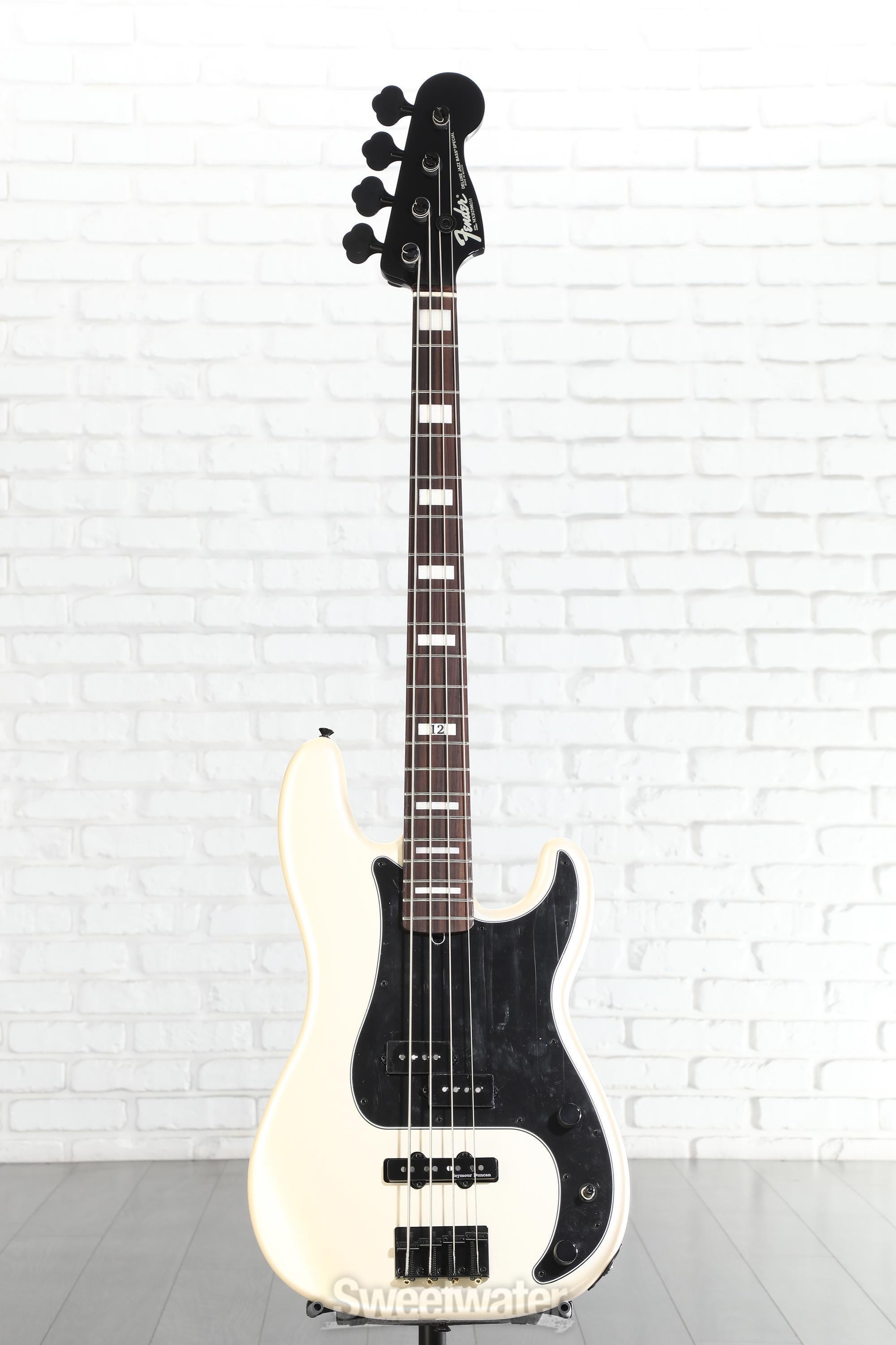 Fender Duff McKagan Deluxe Precision Bass - White Pearl | Sweetwater