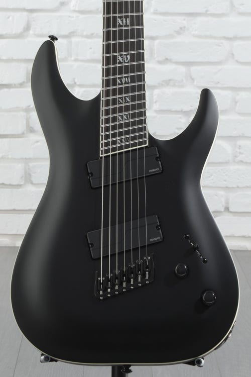 Schecter C-7 Multi-scale SLS Elite Evil Twin 7-string Electric Guitar - Satin Black