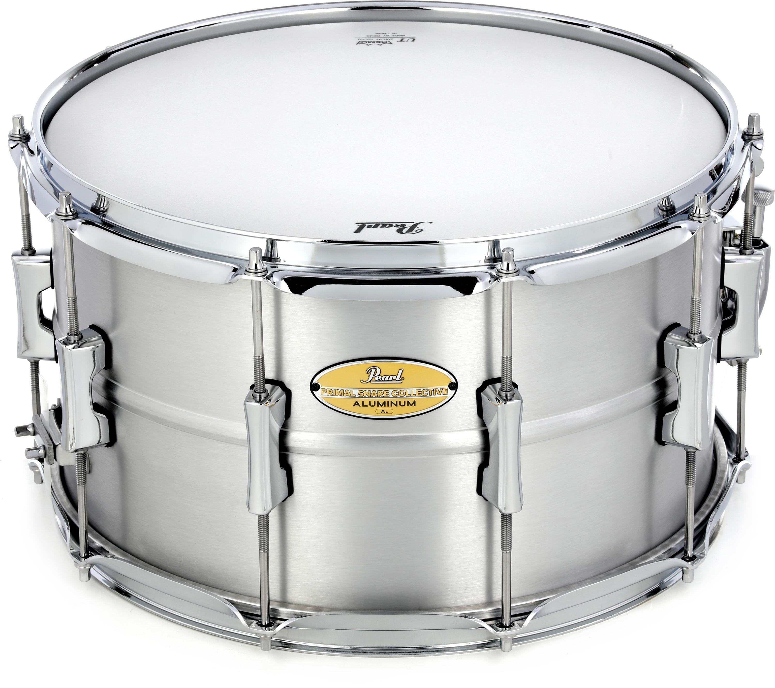 Photo of Pearl Primal Collective Snare Drum - 8 inches x 14 inches, Brushed Aluminum
