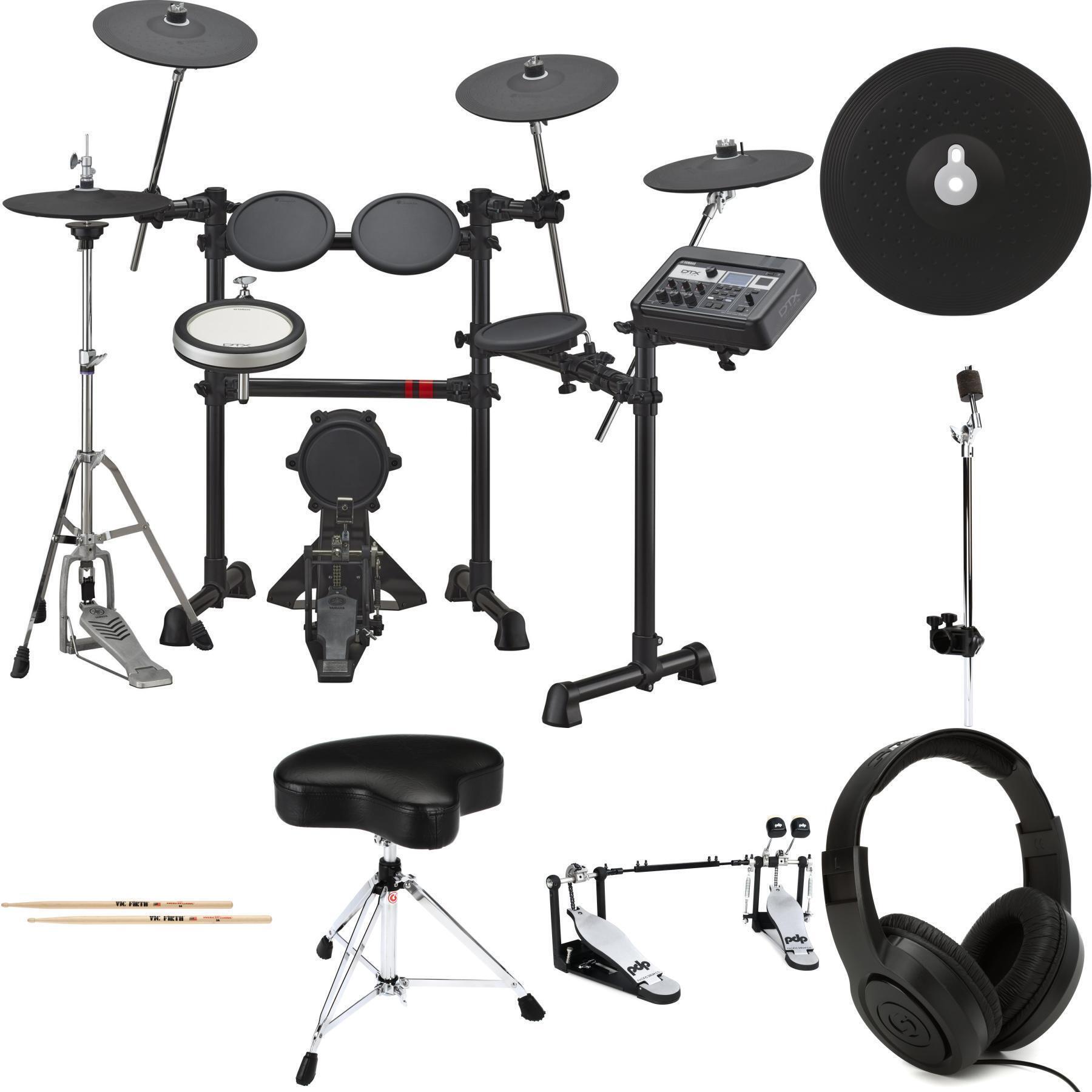 Yamaha DTX6K2X Electronic Drum Set Double Bass Essentials & Headphones