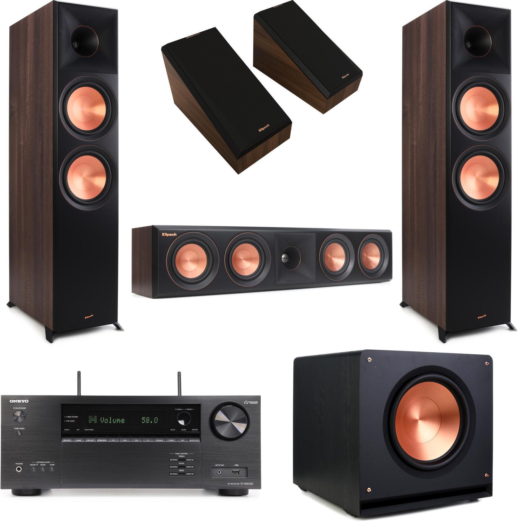 Onkyo Speakers System deals Set Of Four With 2 Metal Speakers Stands