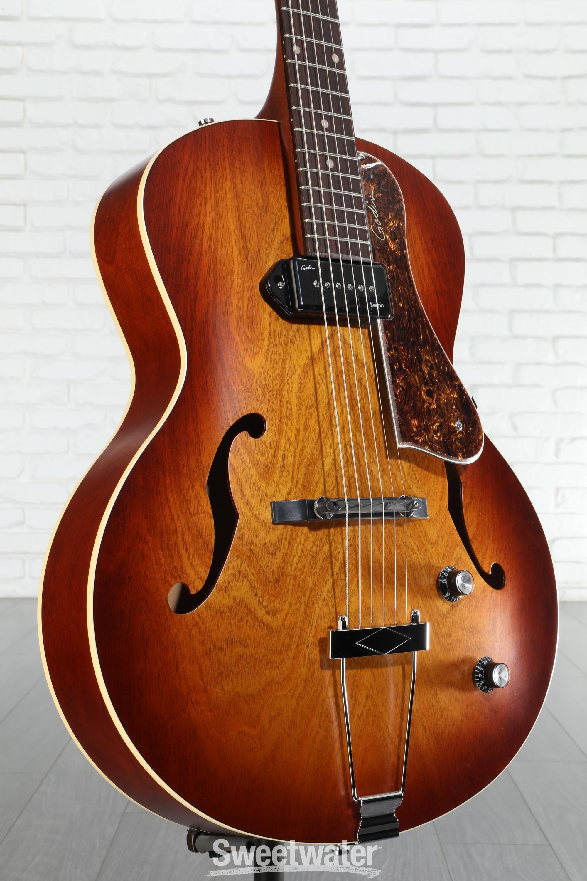 Godin 5th Avenue Kingpin Hollowbody Electric Guitar - Cognac