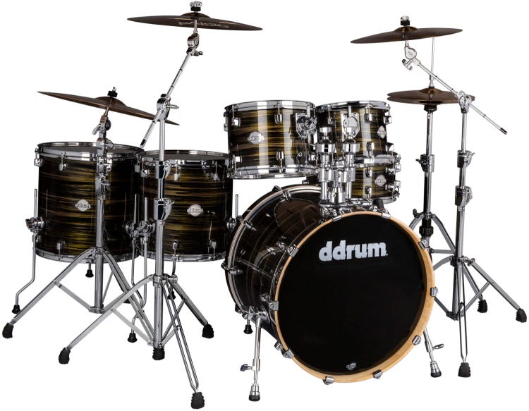 ddrum Dominion Birch 6-piece Shell Pack - Brushed Olive Metallic