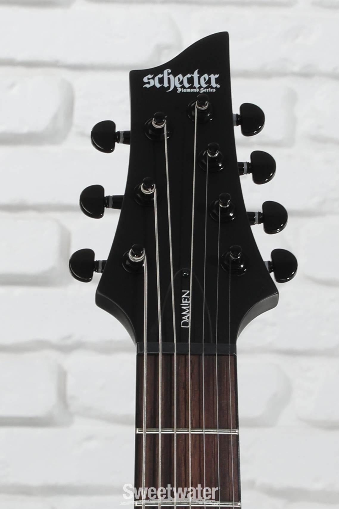 Schecter Damien-7 SBK Electric Guitar - Satin Black | Sweetwater