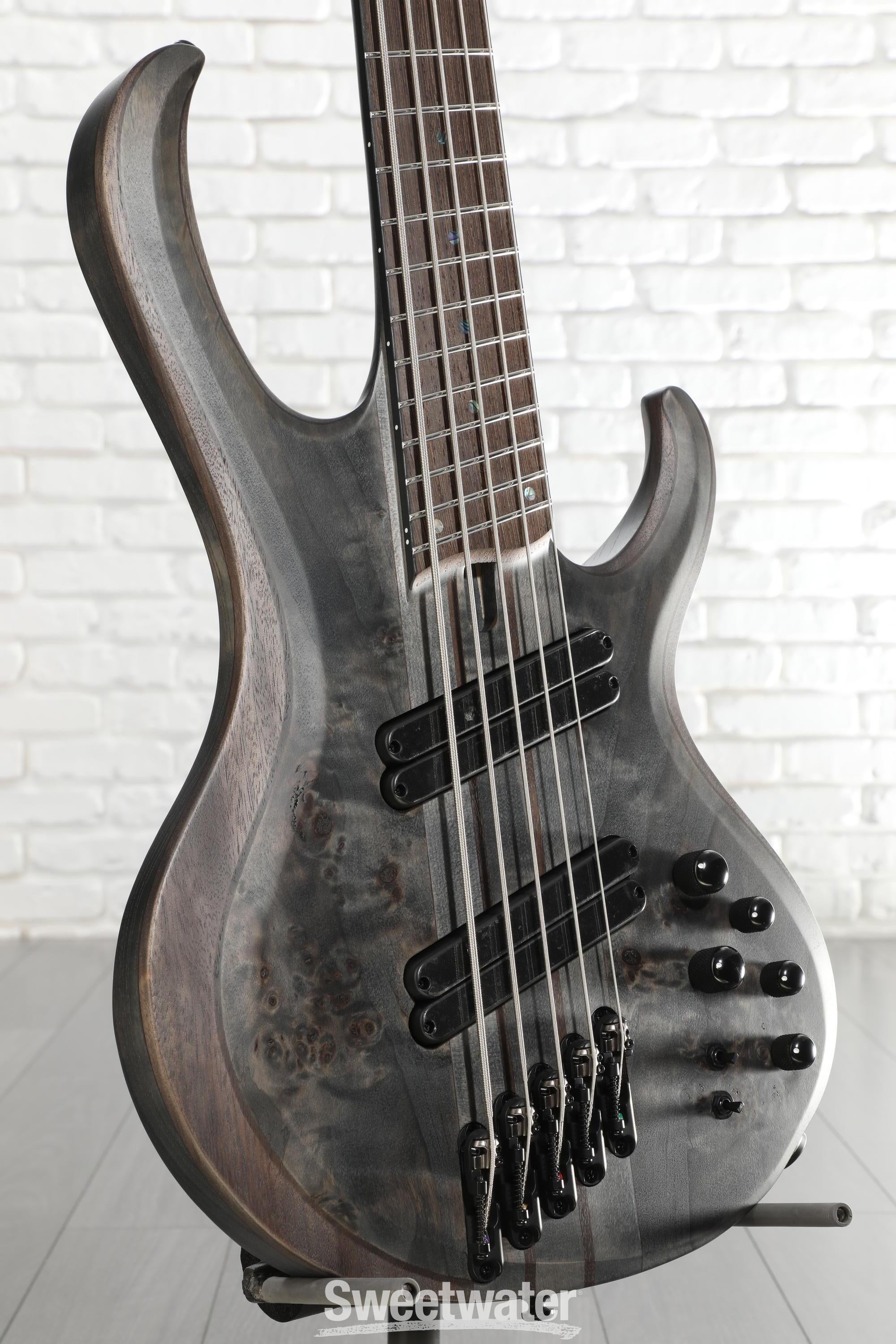 Photo of Ibanez Bass Workshop BTB805MS 5-string Bass Guitar - Transparent Grey Flat