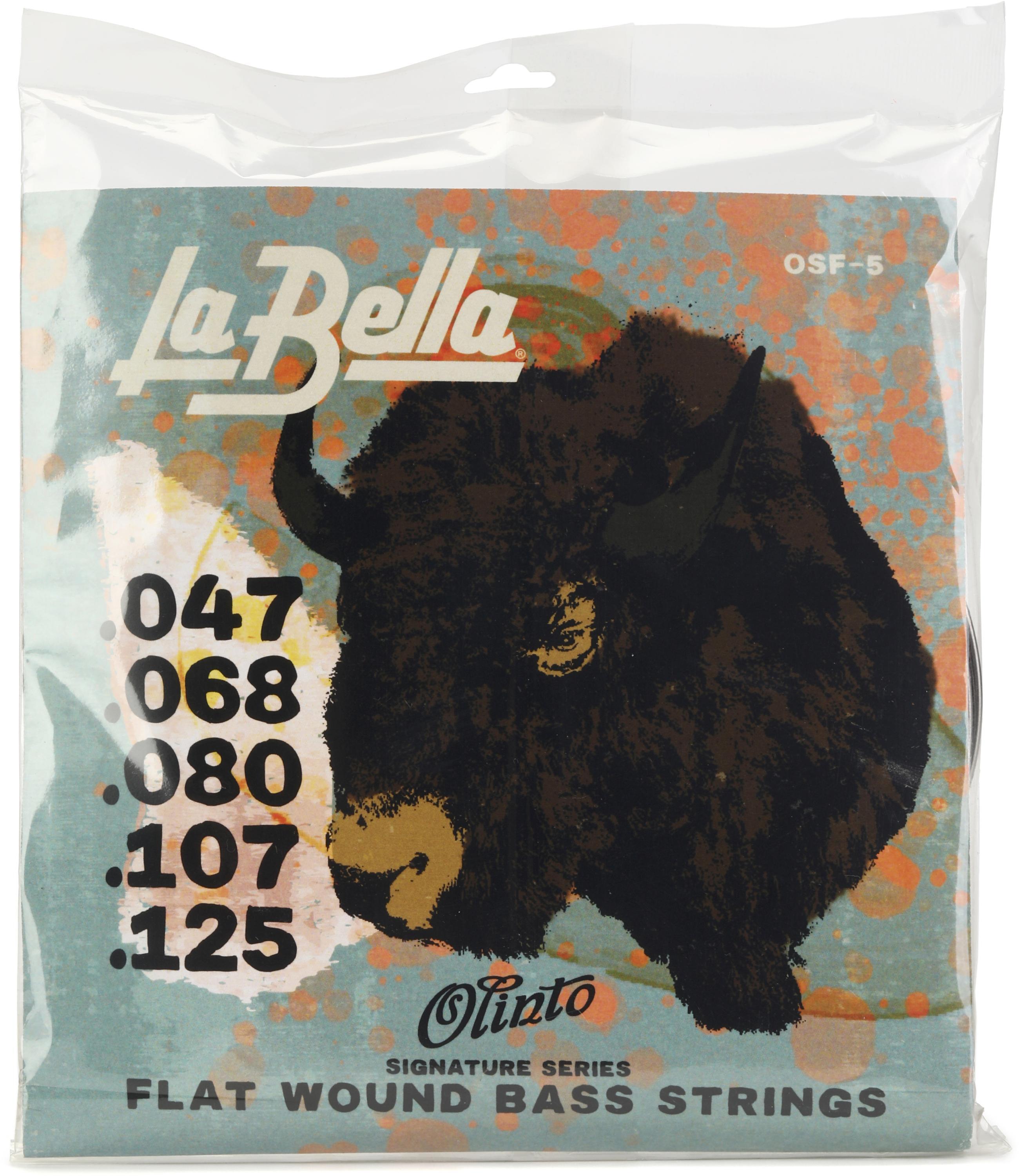 Photo of La Bella OSF5 Olinto Signature Flatwound Bass Guitar Strings - .047-.125 Standard 5-string
