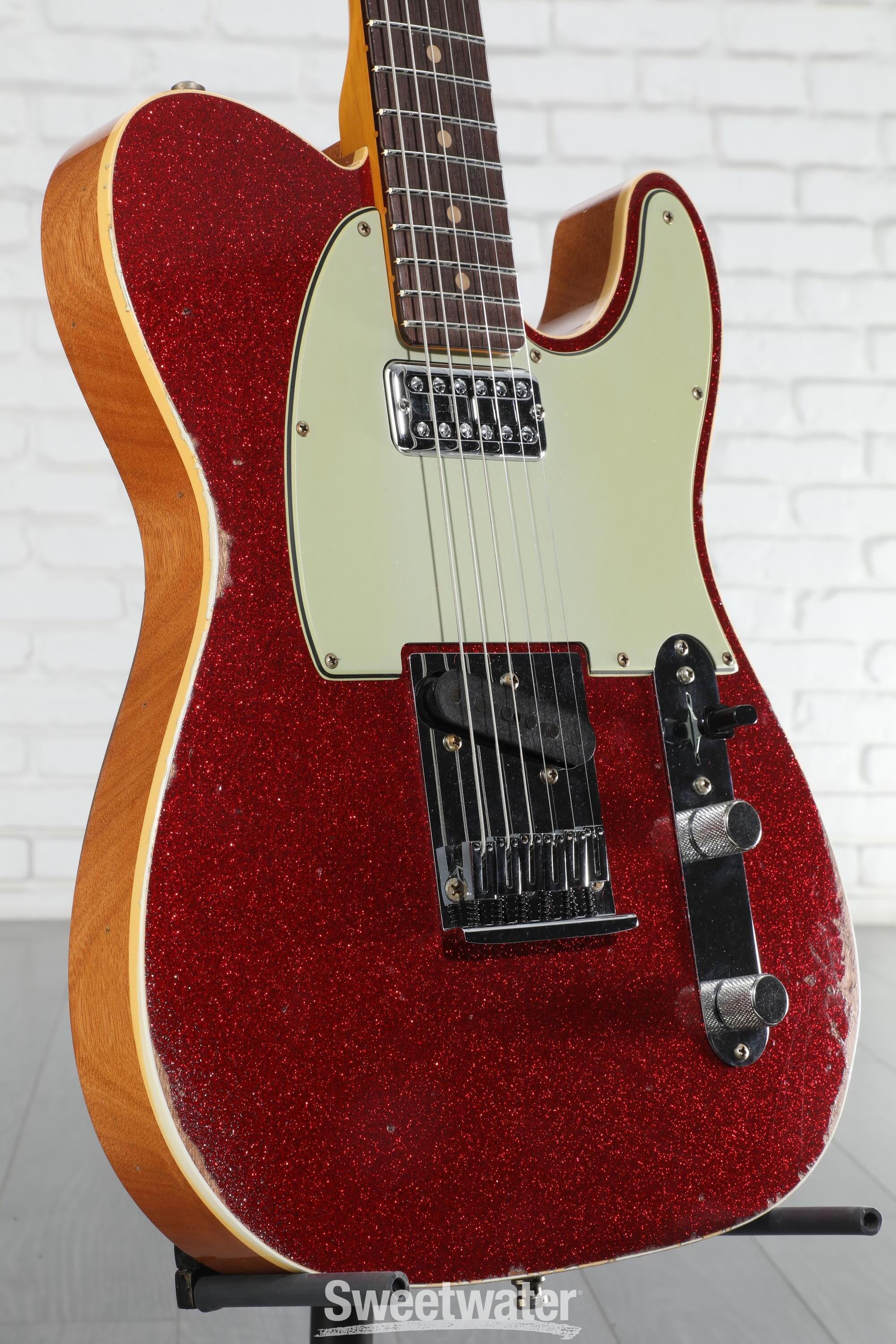 Photo of Fender Custom Shop Dual Stack HS Telecaster Relic Electric Guitar - Red Sparkle Top