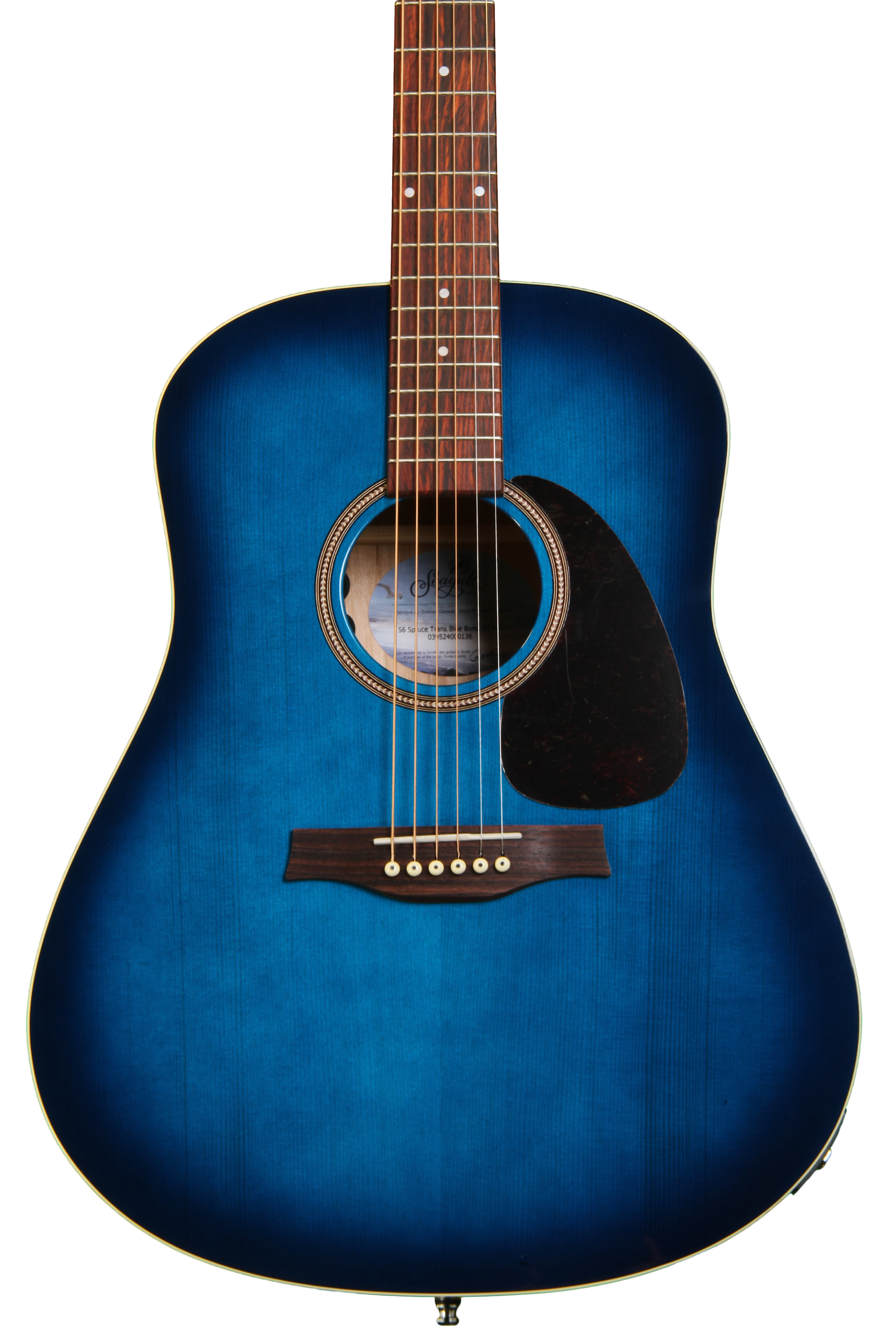 Seagull Guitars S6 Spruce Trans Blue GT -Trans Blue Burst