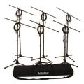 Photo of On-Stage MS7701B Euro Boom Microphone Stand 6-pack Bundle with 6 Mic Cables & Carry Bag
