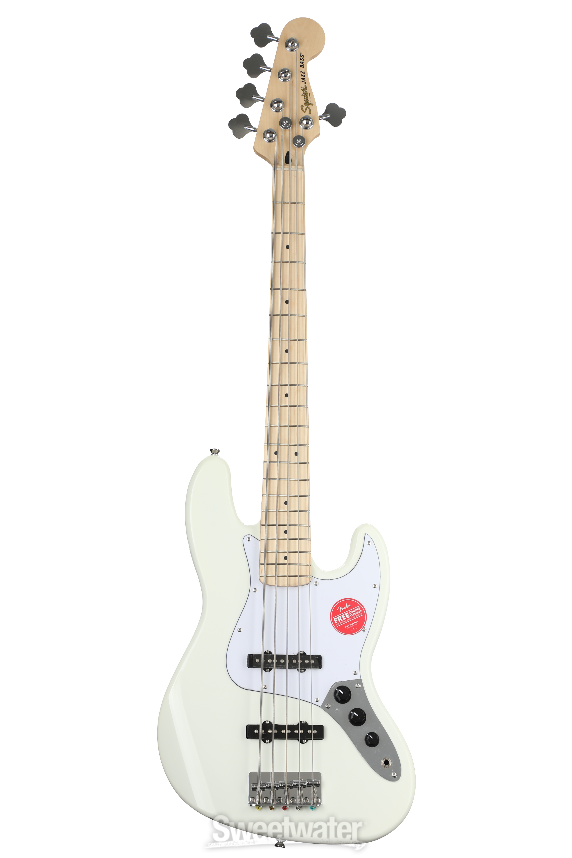 Squier Affinity Series Jazz Bass V - Olympic White with Maple Fingerboard