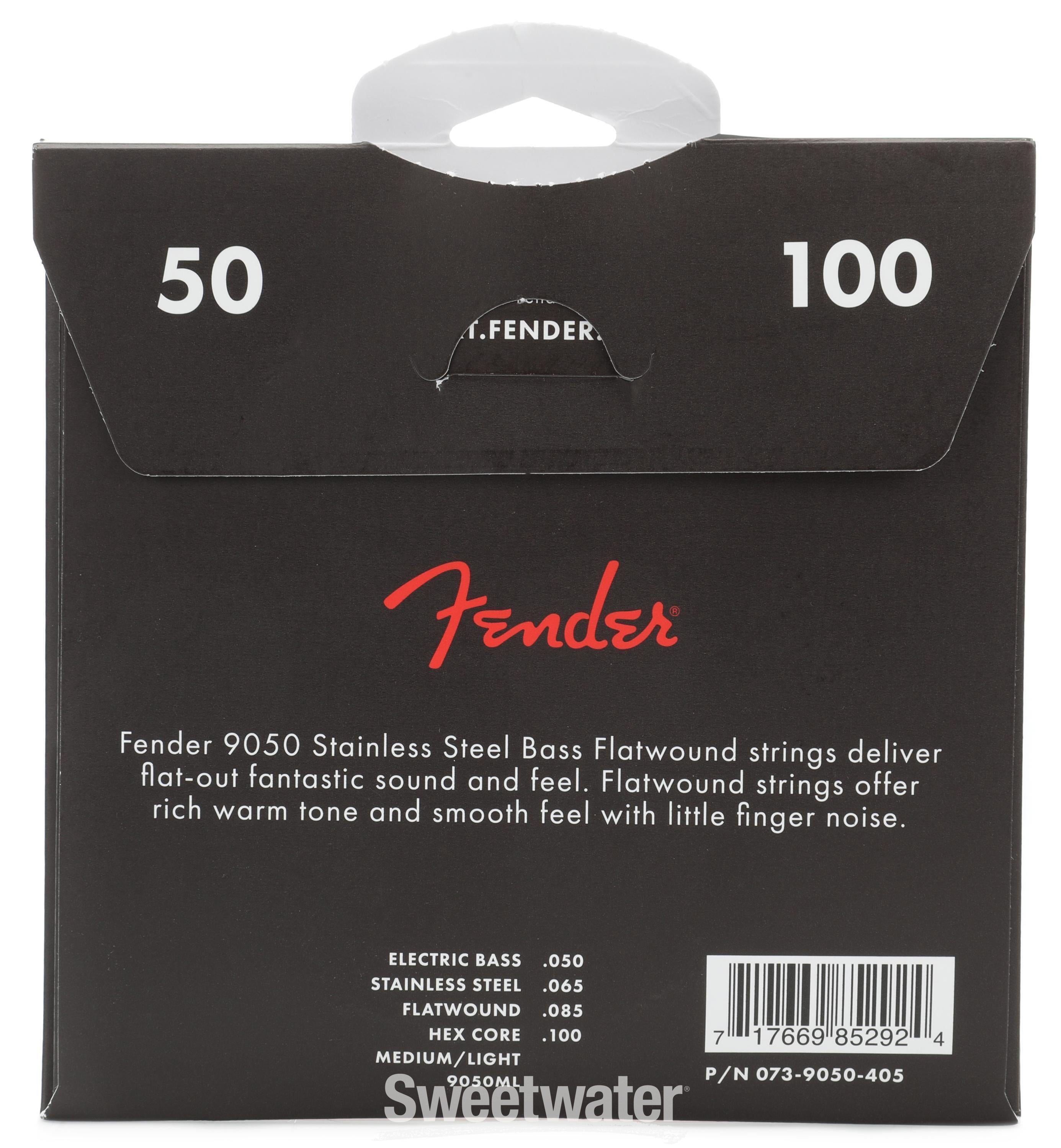 Fender 9050ML Stainless Steel Flatwound Bass Guitar Strings .050