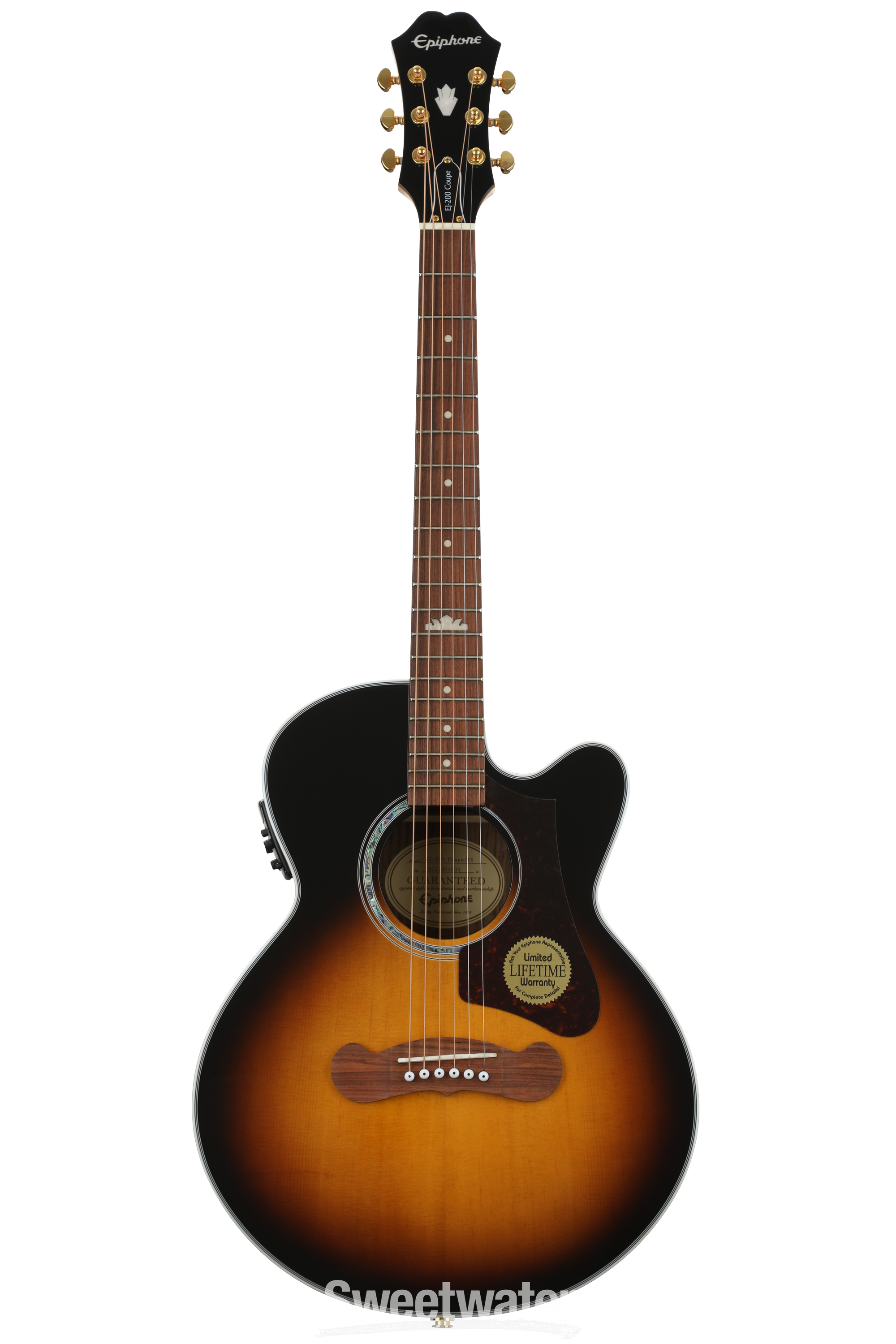 Epiphone J-200 EC Studio Parlor Acoustic-Electric Guitar - Vintage Sunburst