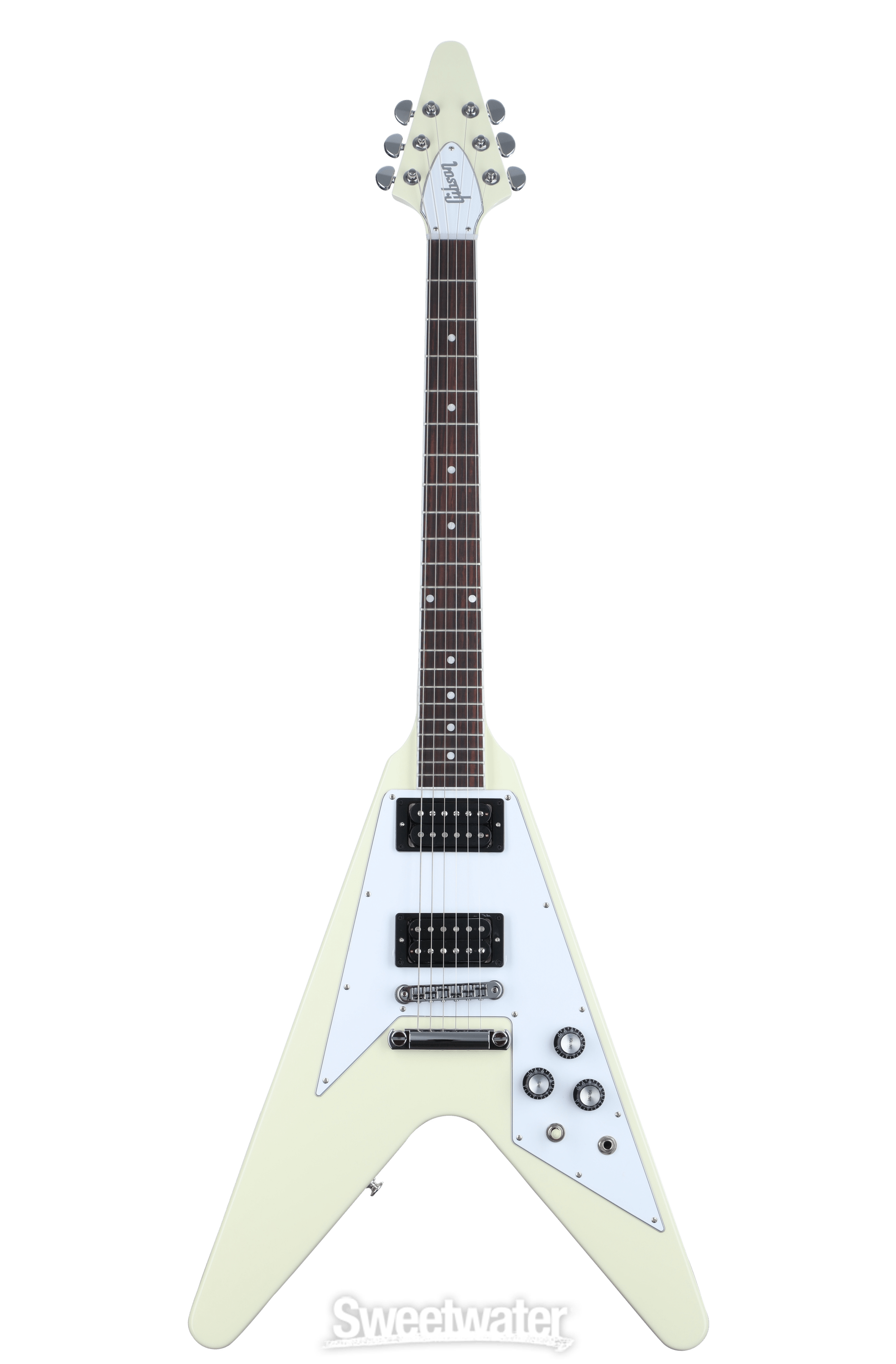 Gibson 70s Flying V Electric Guitar - Classic White | Sweetwater Gibson 70s Flying V Electric Guitar - Classic White | Sweetwater