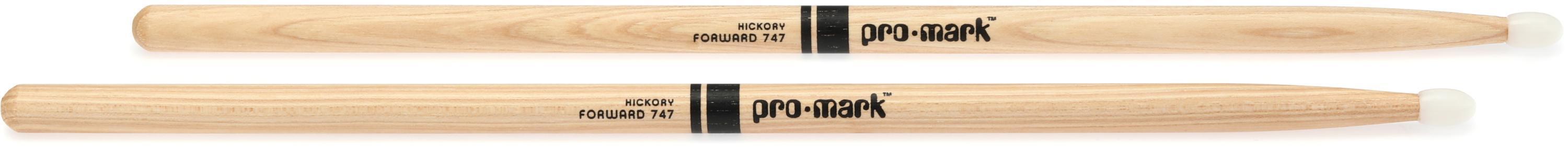 Promark Classic Forward Drumsticks - 747 Rock Hickory - Wood Tip