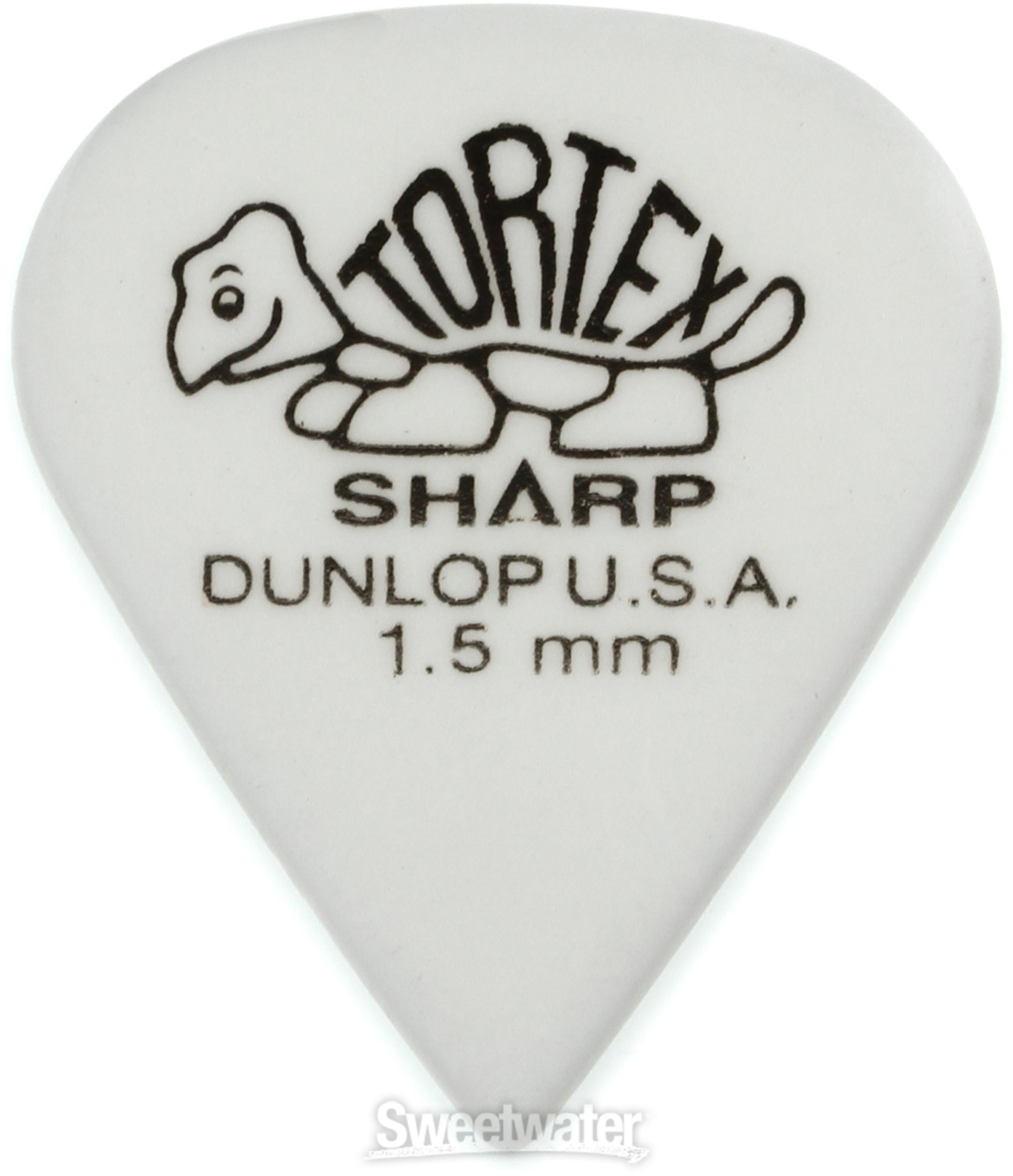Dunlop 412P150 Tortex Sharp Guitar Picks - 1.50mm White (12