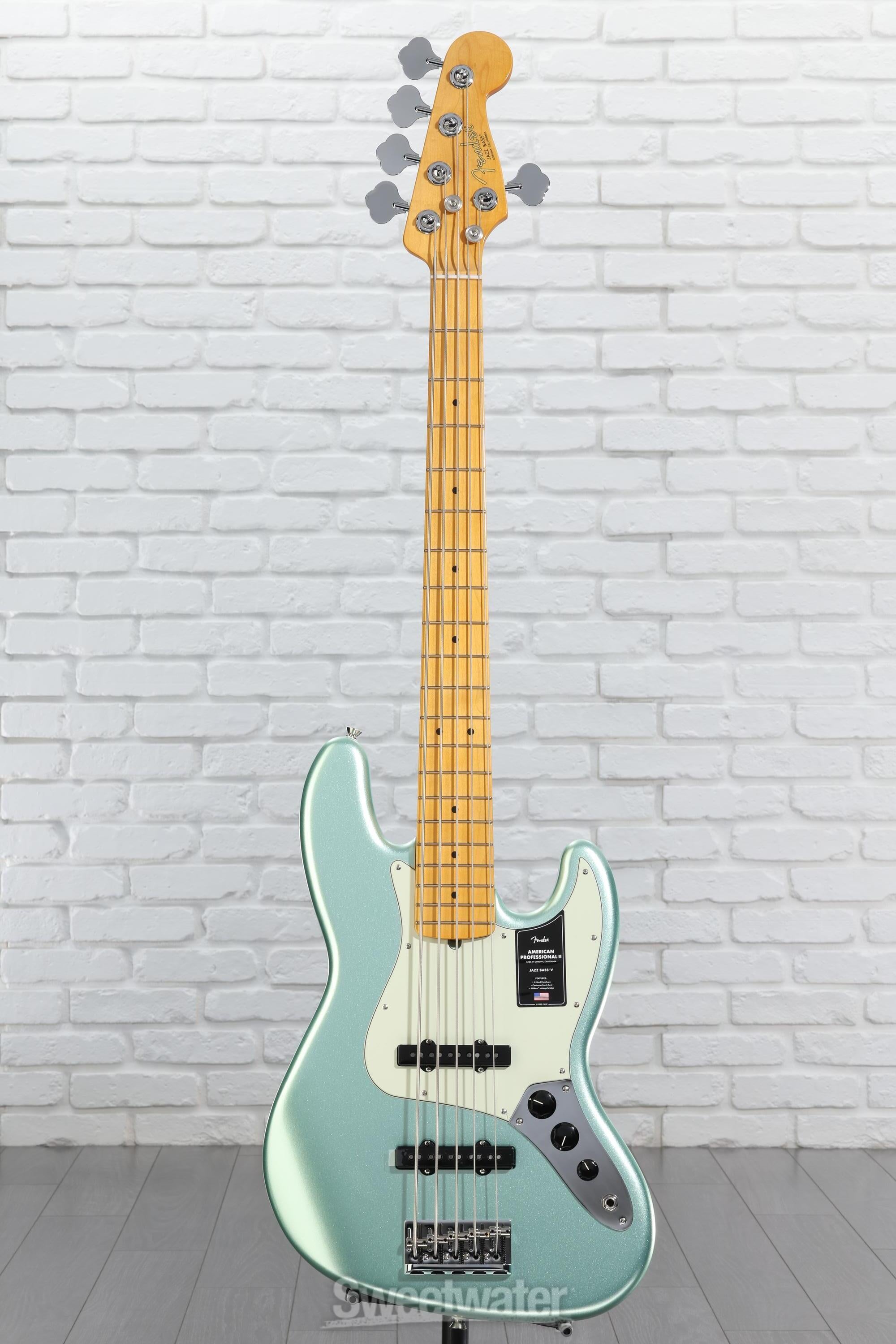 Fender American Professional II Jazz Bass V - Mystic Surf Green