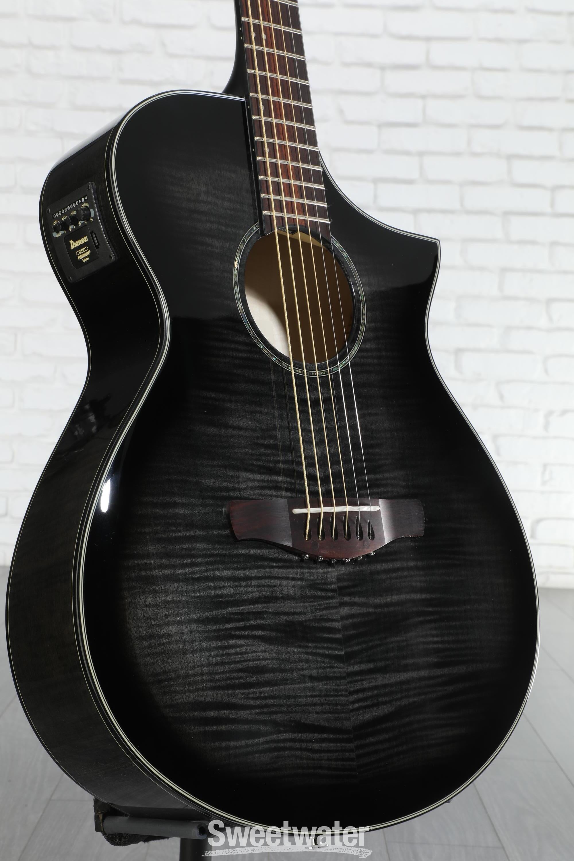 Ibanez AEWC400 Acoustic-Electric Guitar - Transparent Black