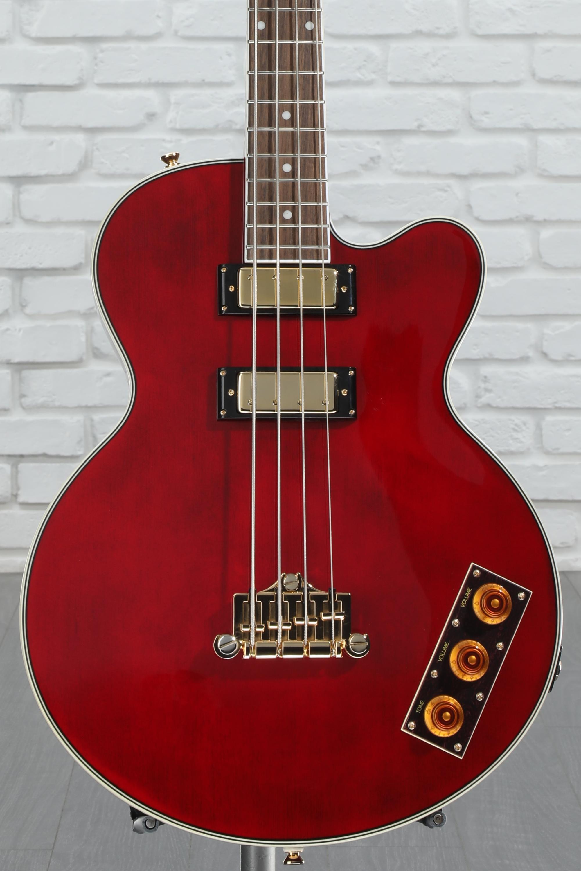 Allen Woody Rumblekat Bass, Wine Red | Epiphone
