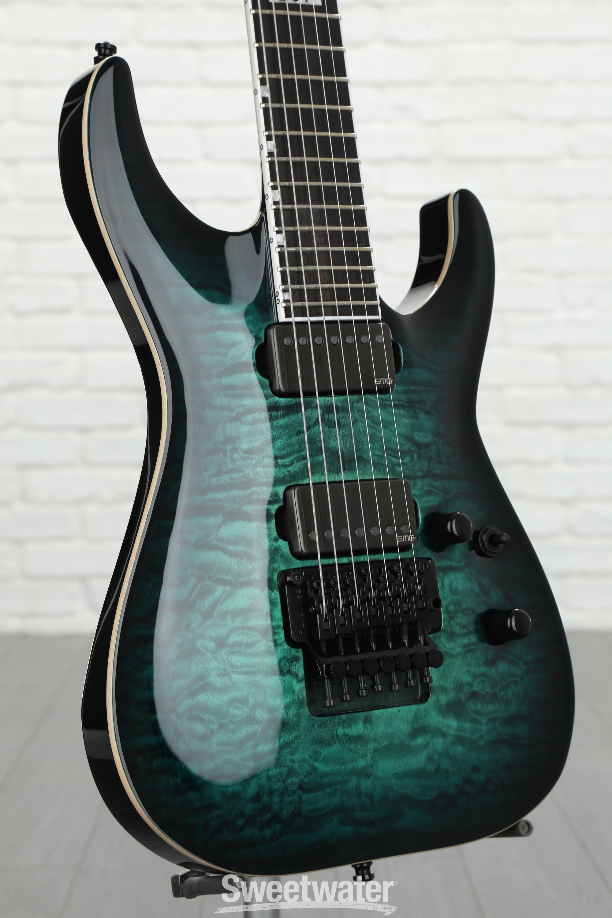 定番ESP E-Ⅱ HORIZON FR-7 QM Black Turquoise Burst 定価341,000円 ESP