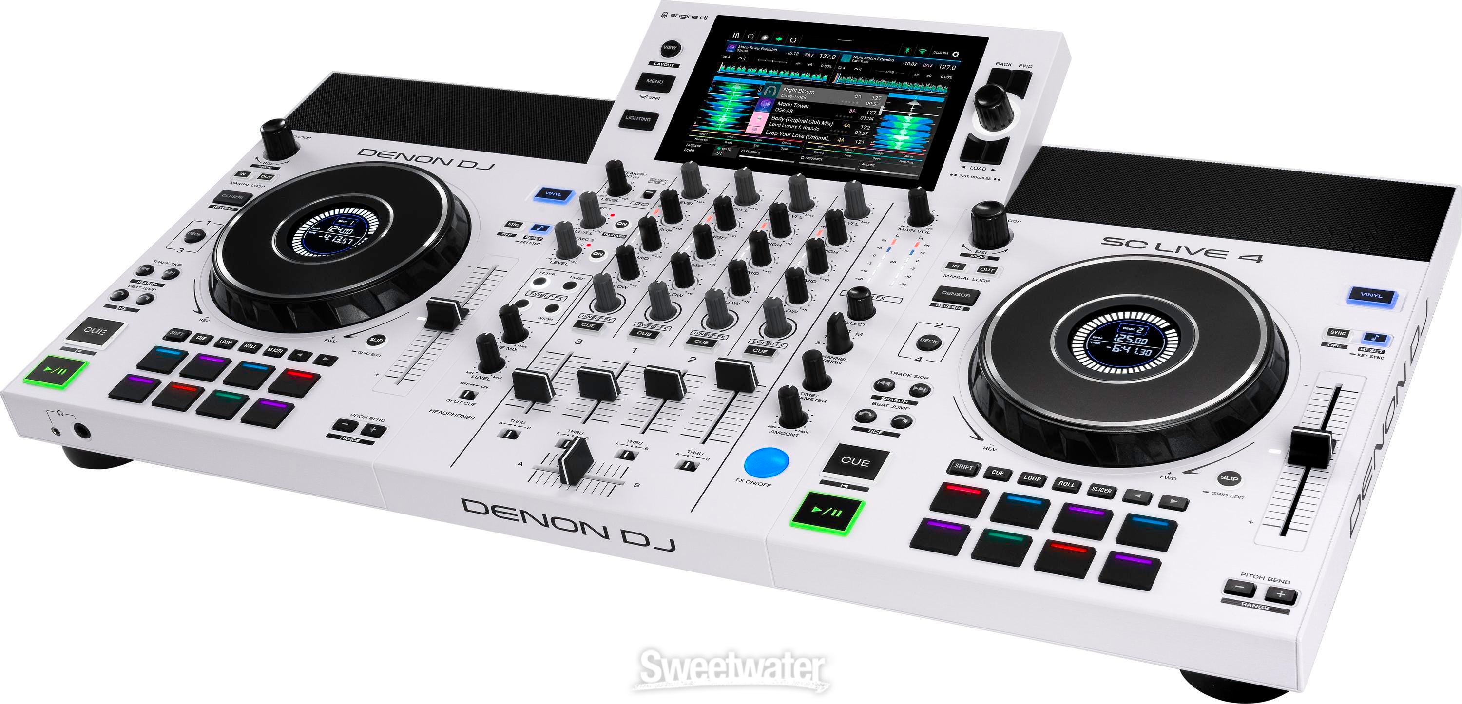 Denon DJ SC Live 4 Standalone DJ Controller - White | Sweetwater